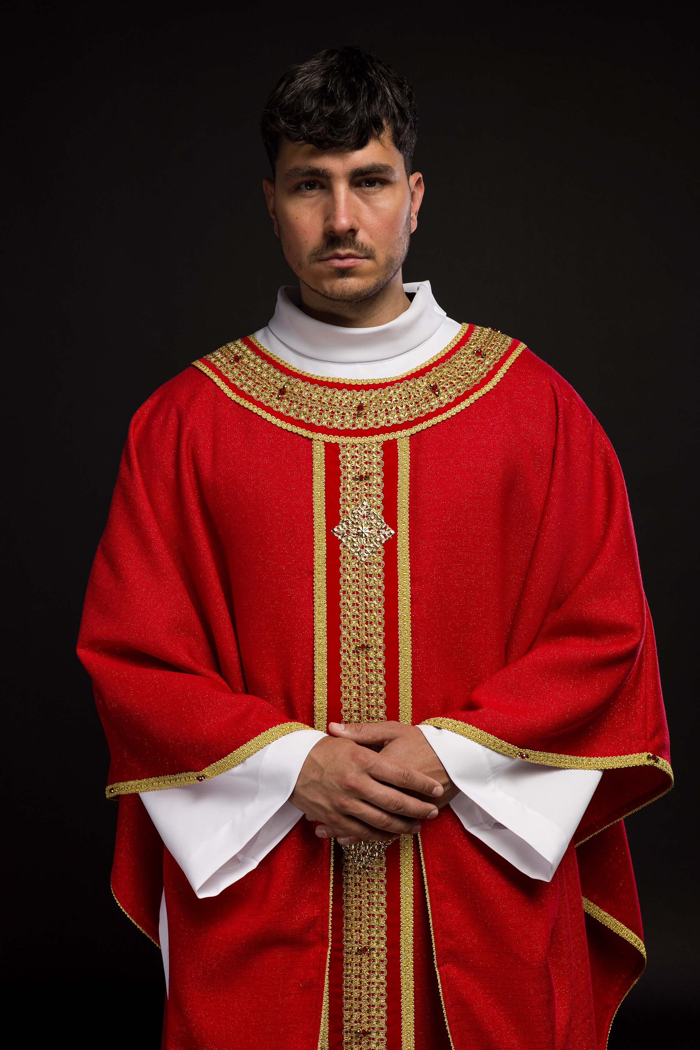 Handmade chasuble with natural stones Handmade 7001