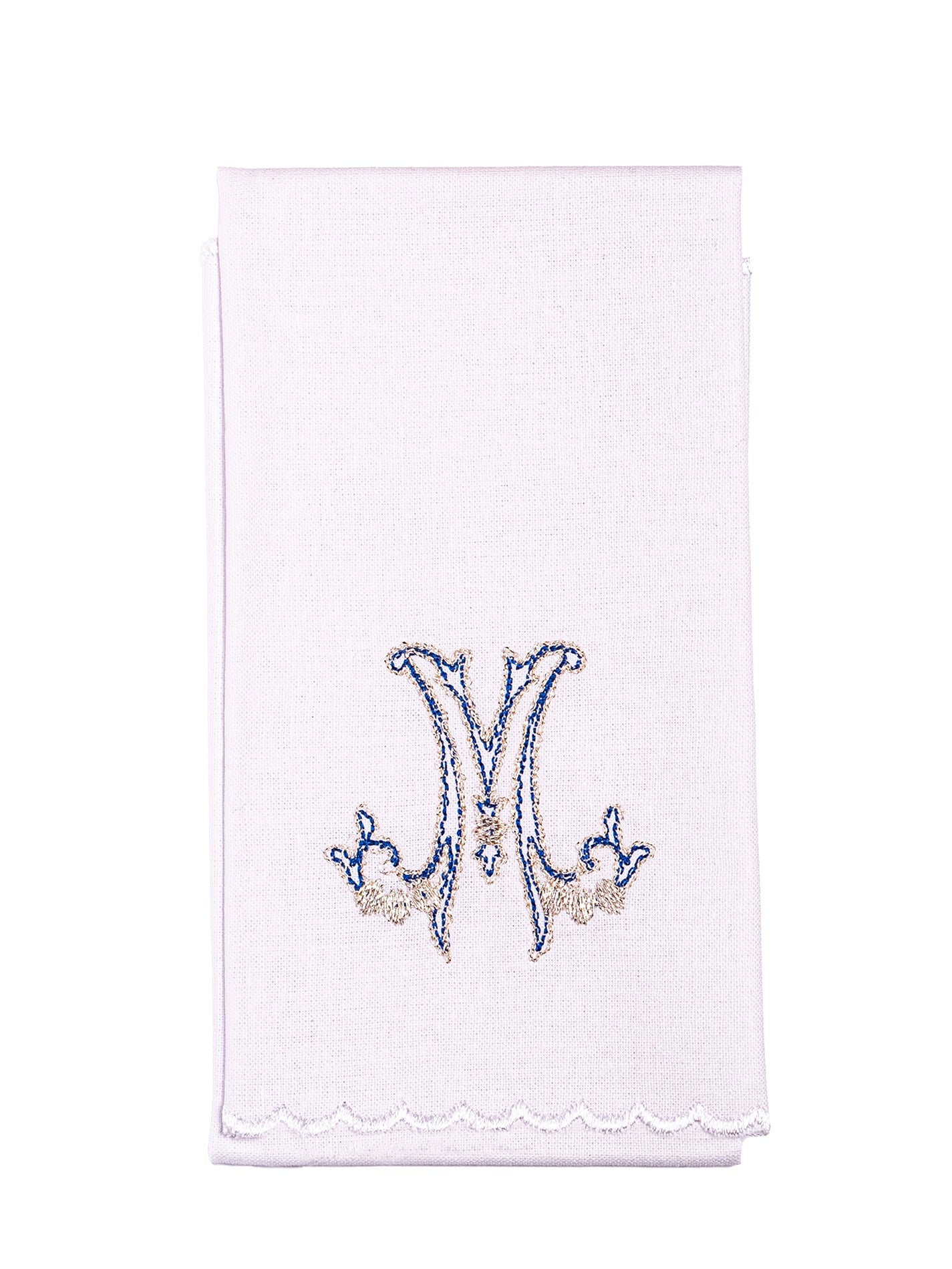 Chalice Linens in cotton with blue Marian symbol - HAFTINAUSA.COM