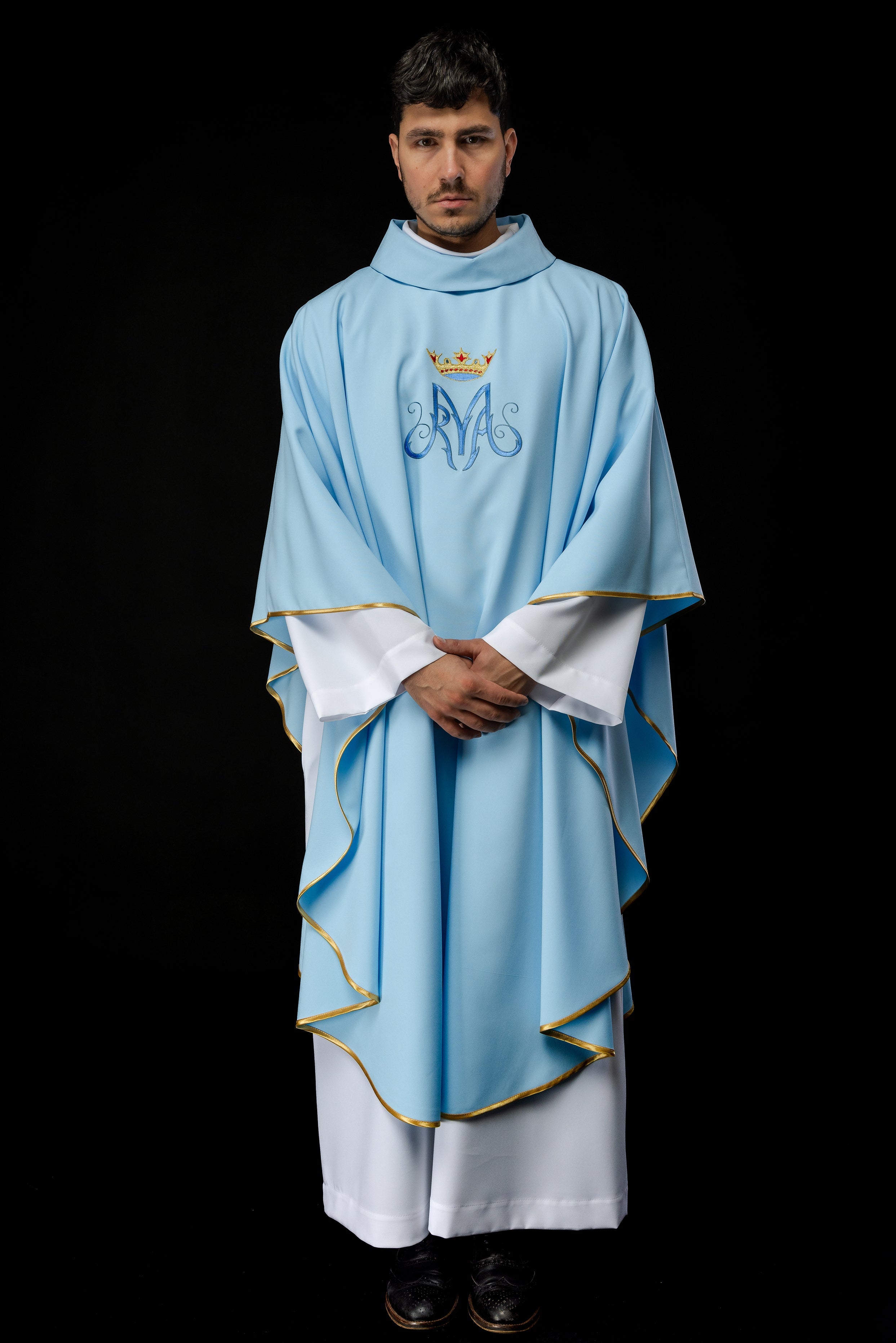 Blue Liturgical Marian Chasuble - HAFTINAUSA.COM