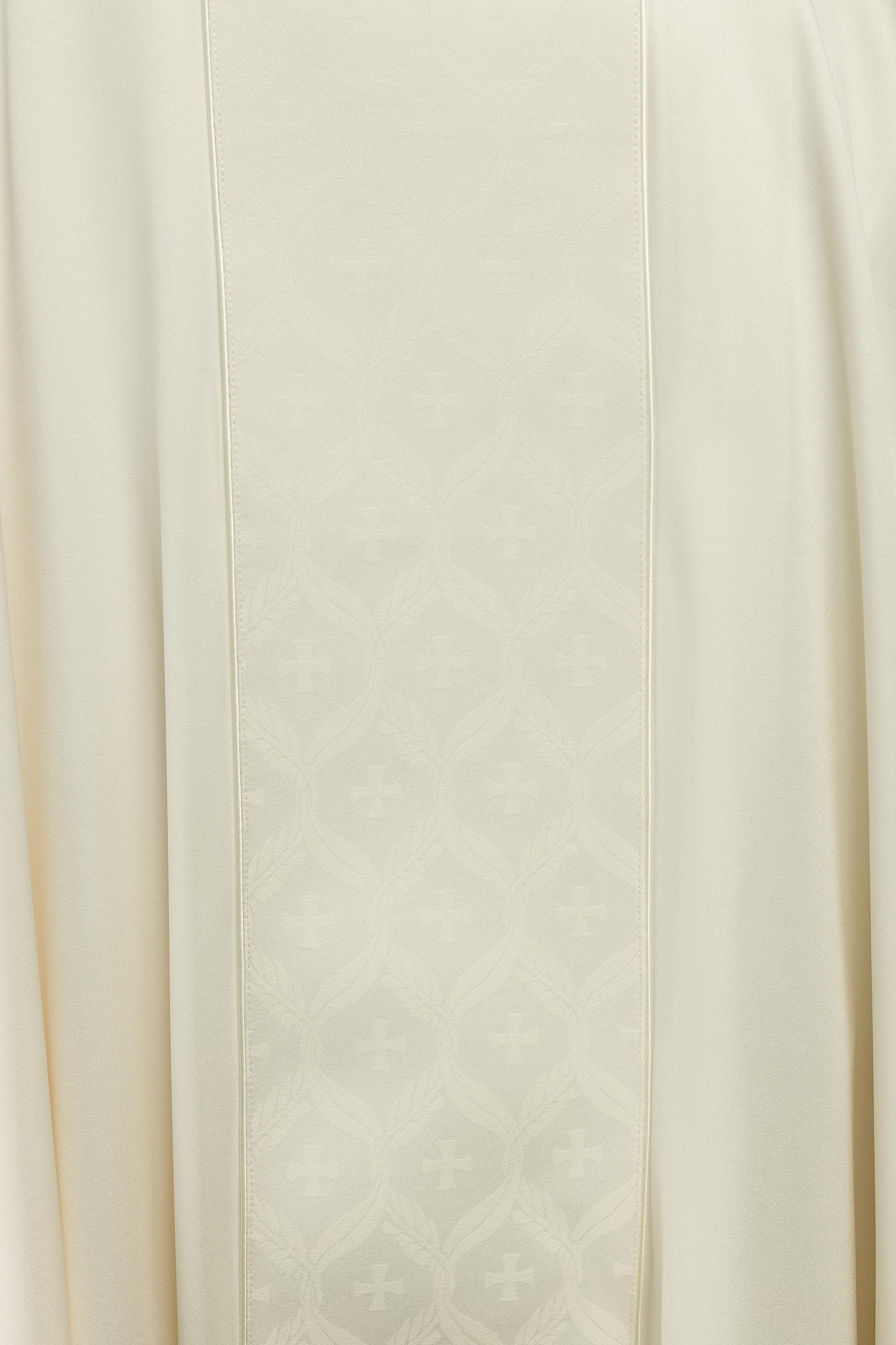 Ecru Chasuble with Jacquard Orphrey Featuring Cross Motifs
