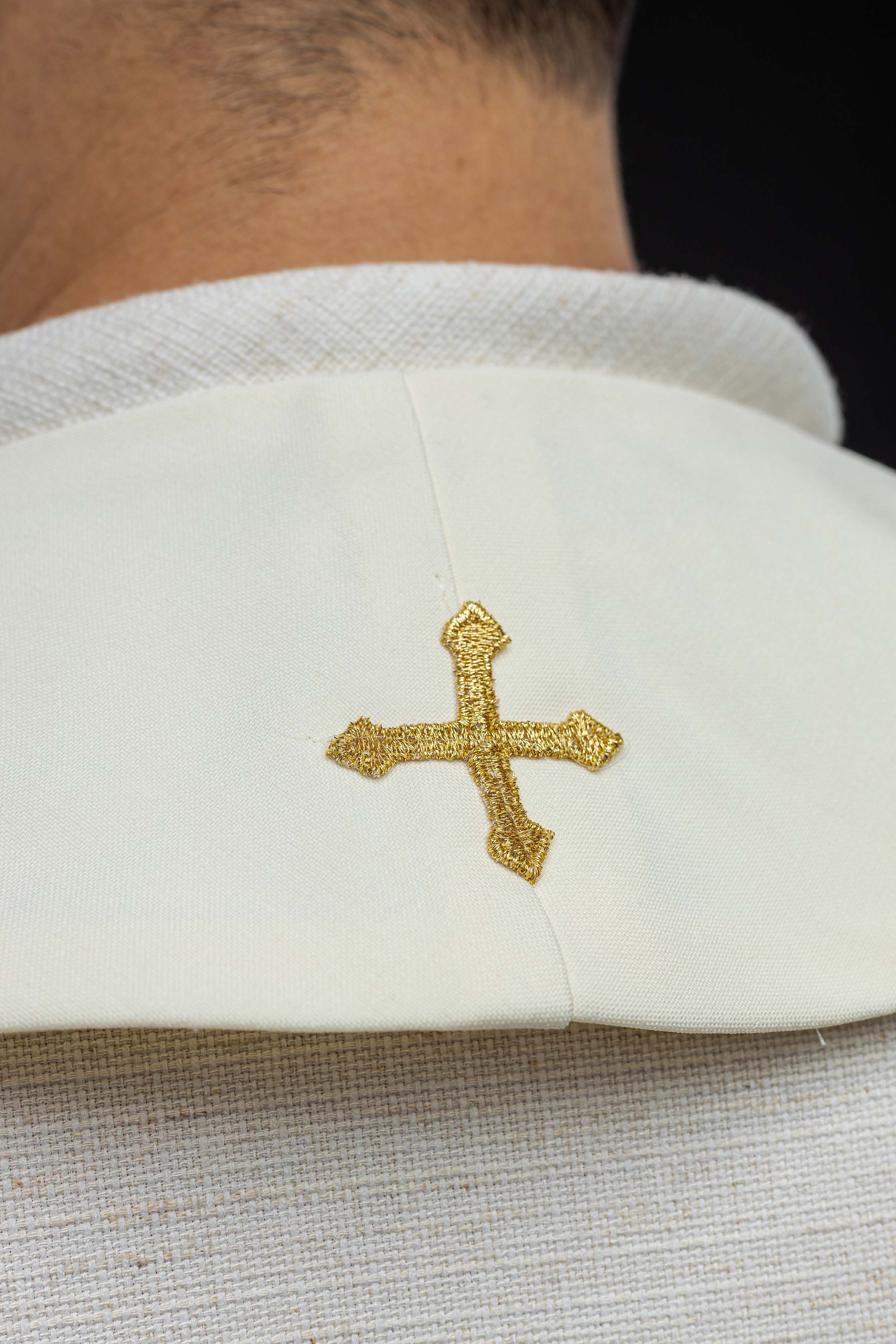 Stuła haftowana Maryjna ecru - ORNATY.PL