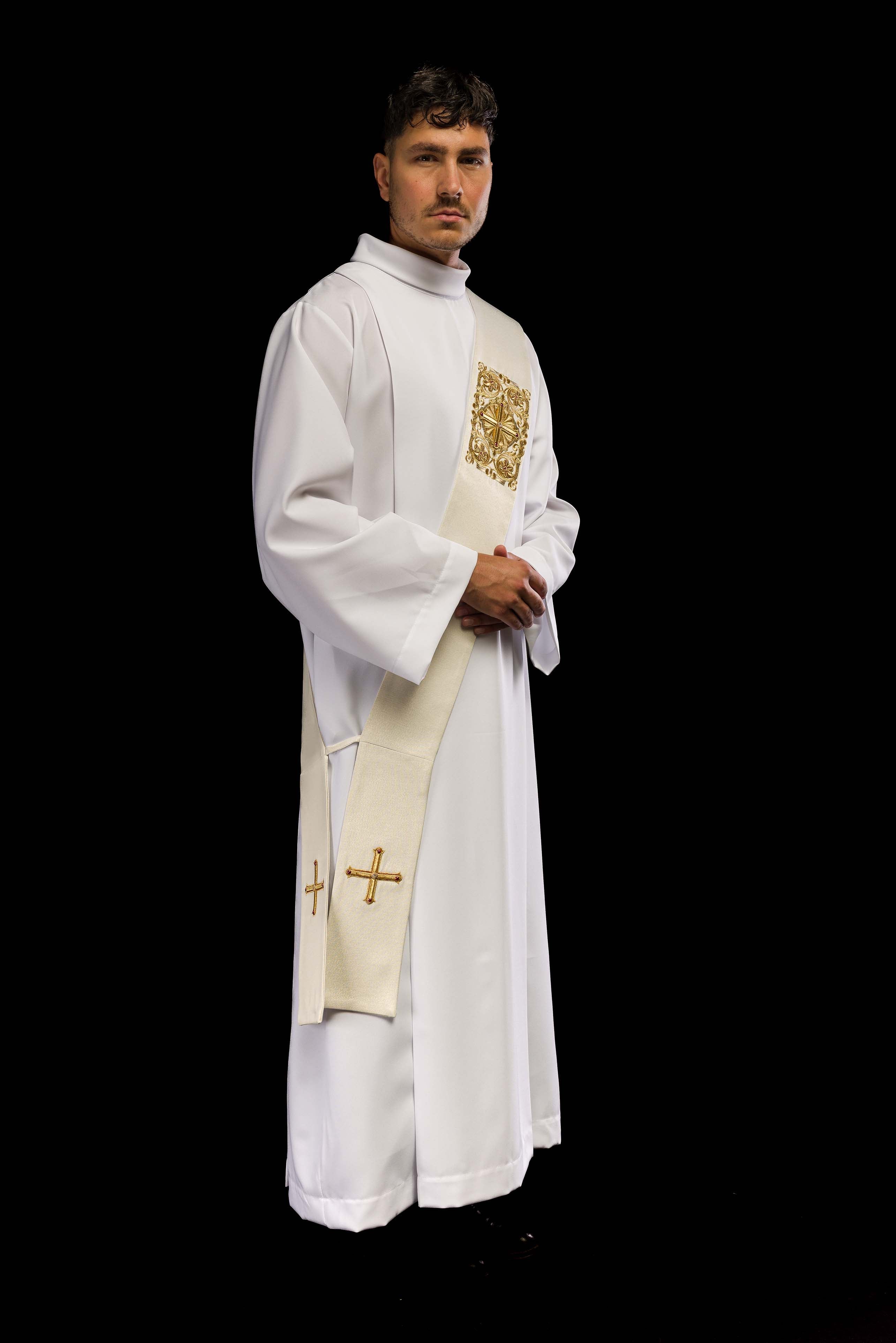 Deacon stole embroidered with a Cross