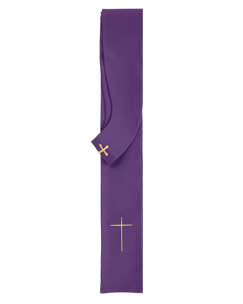 Purple chasuble with gold JHS and grapes embroidery - HAFTINAUSA.COM