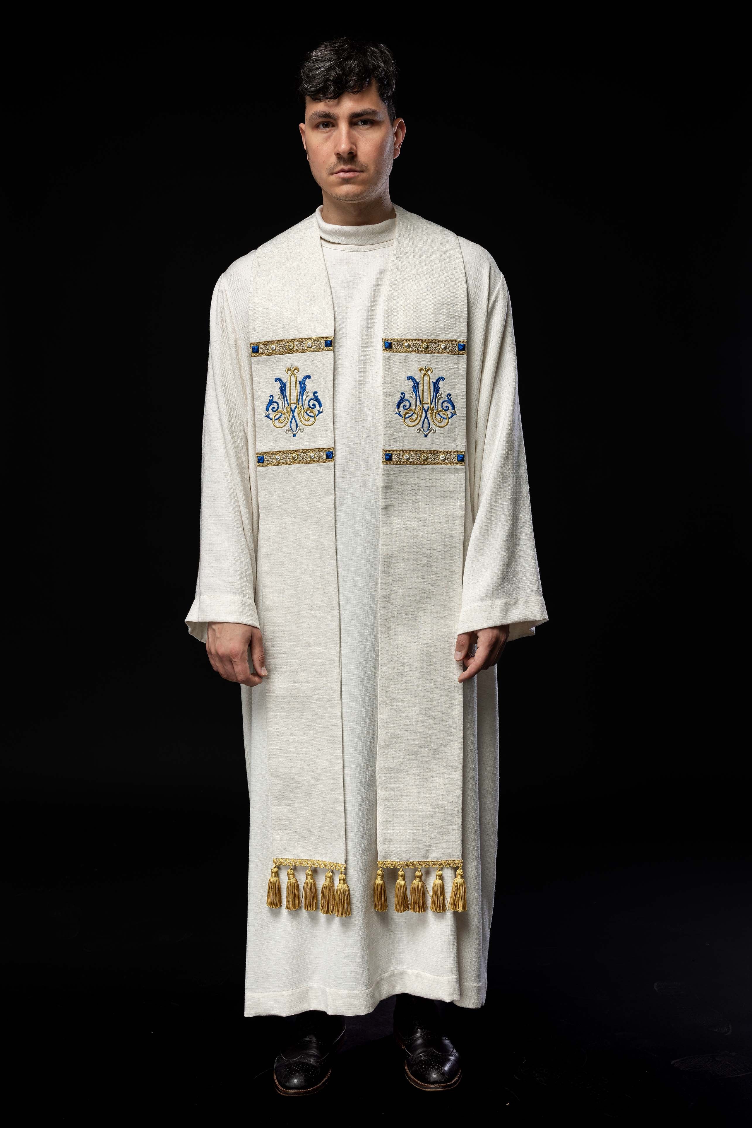 Embroidered Stole with Marian Symbol