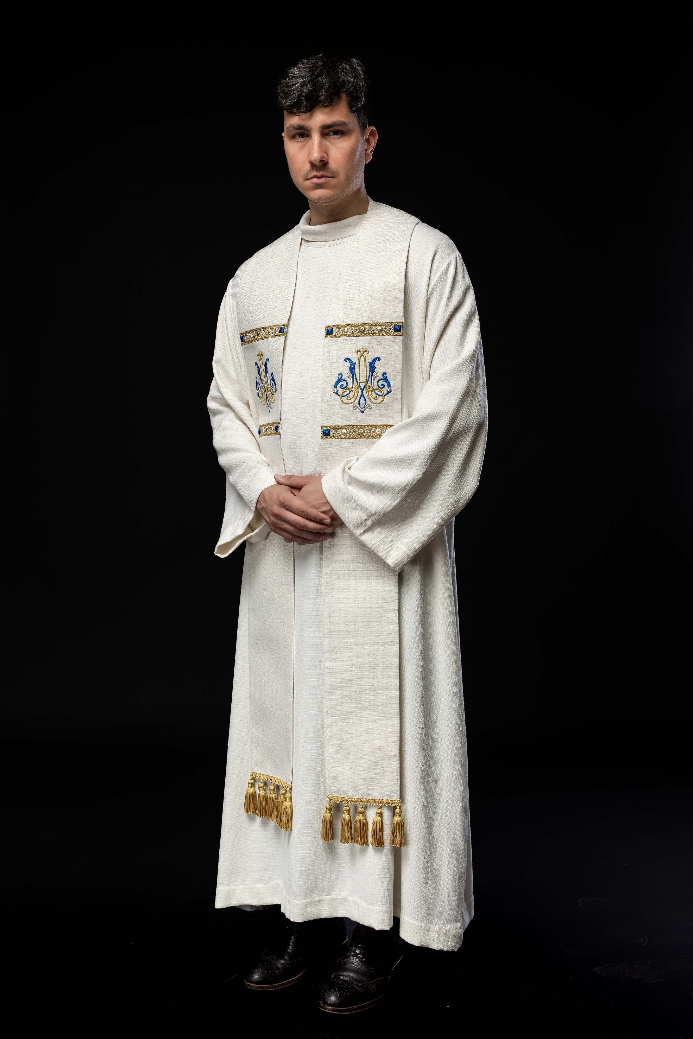 Embroidered Stole with Marian Symbol