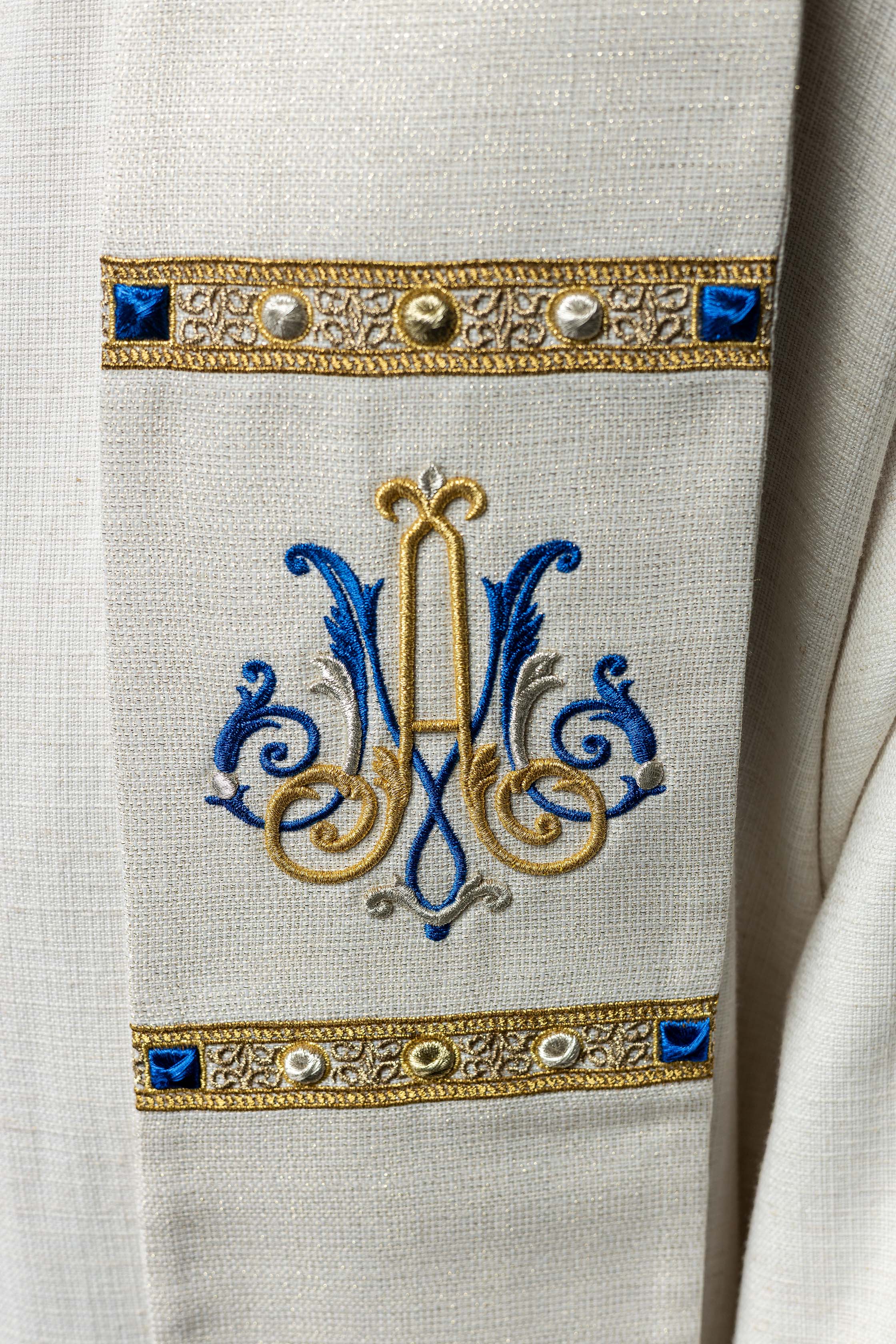 Embroidered Stole with Marian Symbol