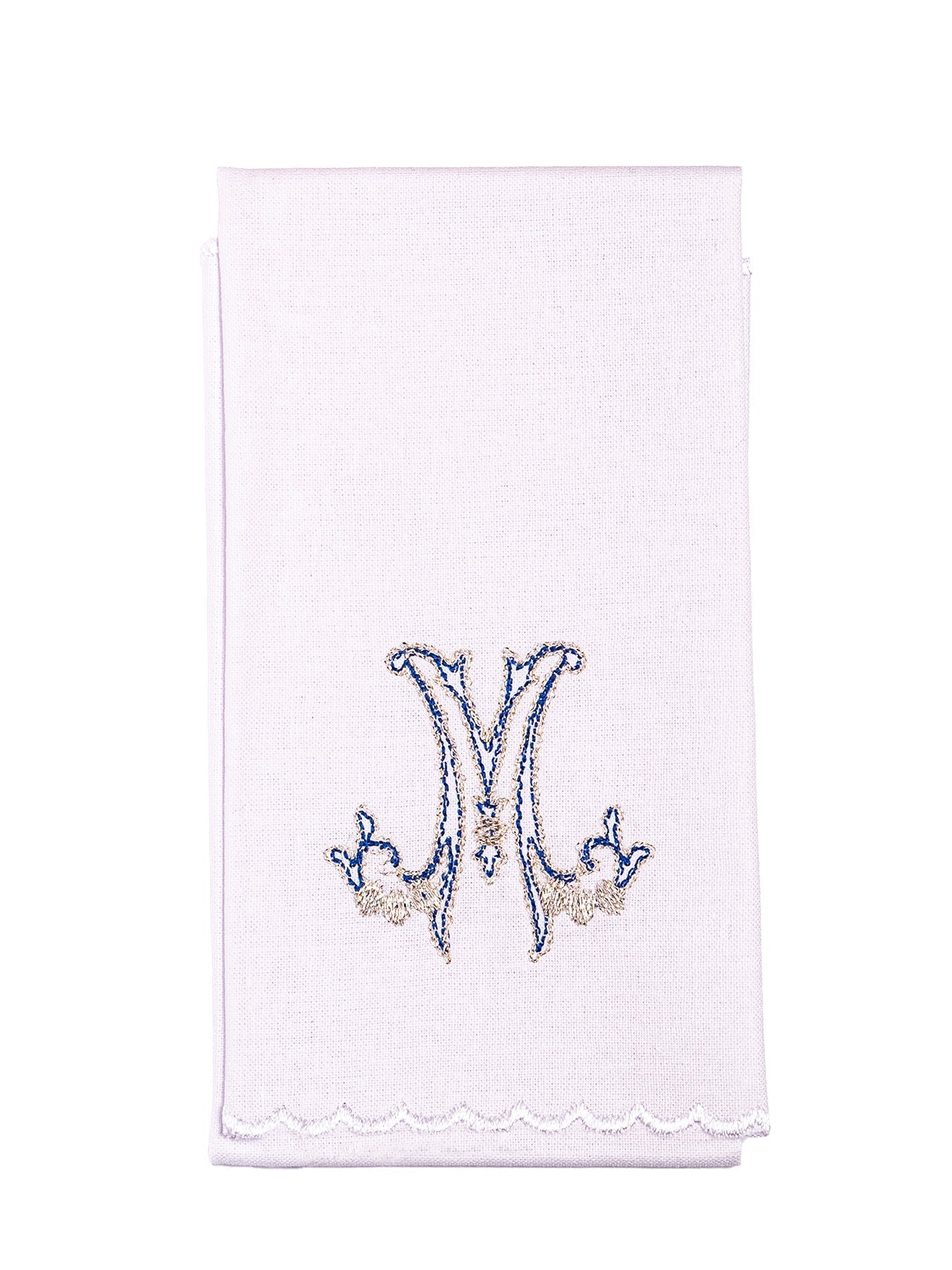 Chalice Linens in cotton with blue Marian symbol KK/085 - HAFTINAUSA.COM