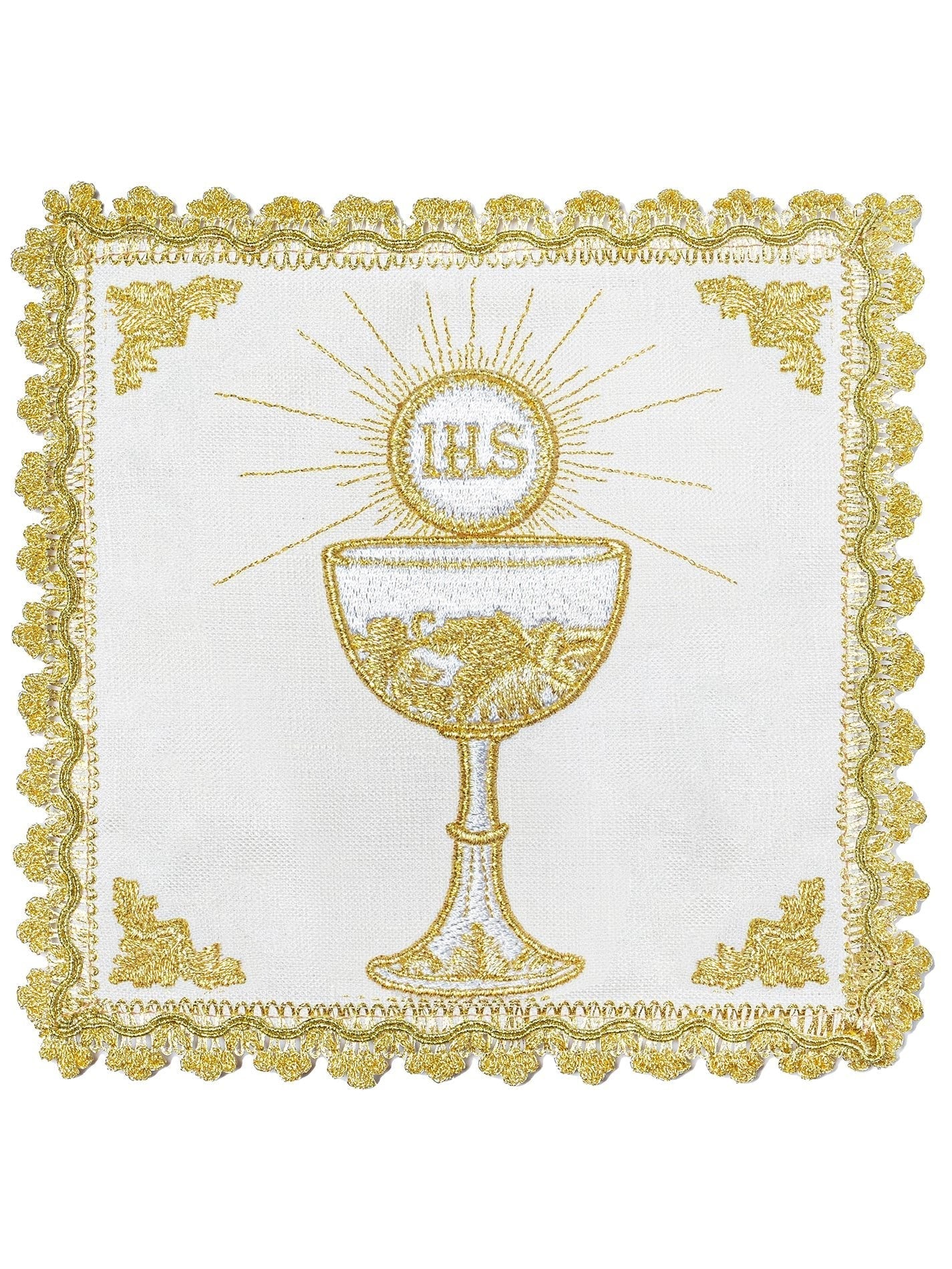 Chalice Set with Golden Chalice Motif and IHS HA/5002 - HAFTINAUSA.COM