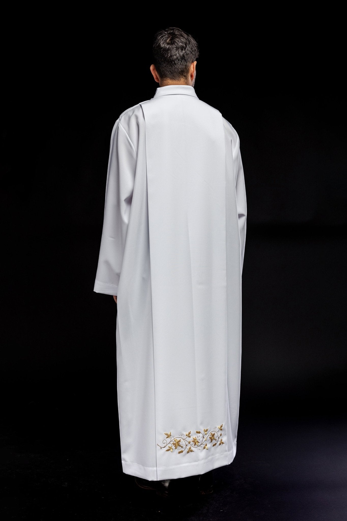 Clergy Alb with neck collar KAB/005/04/12 135cm/164cm - HAFTINAUSA.COM