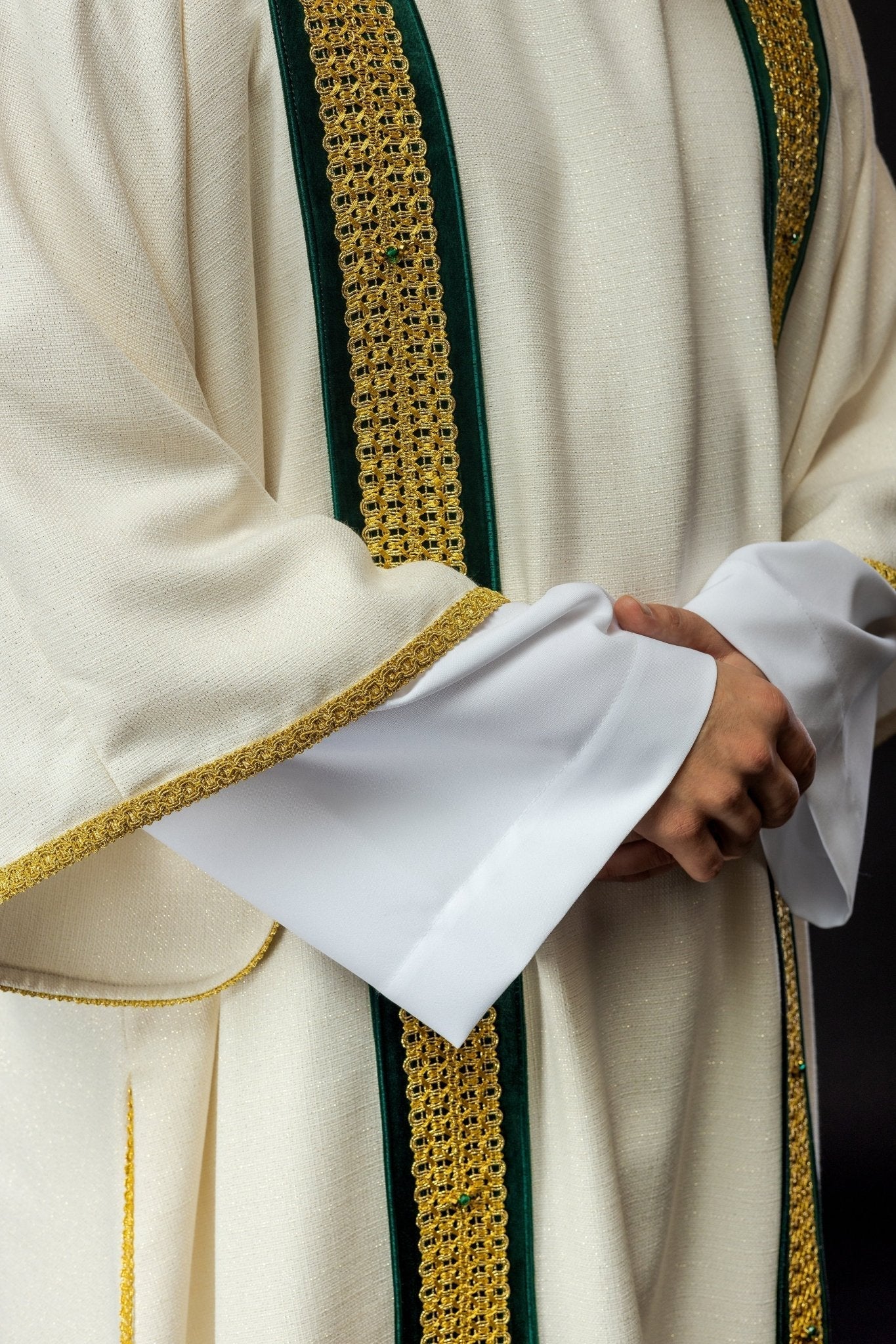 Deacon dalmatic made of Ivory Italian fabric Handmade 1001 HM/1001/05/71/PA01 - HAFTINAUSA.COM