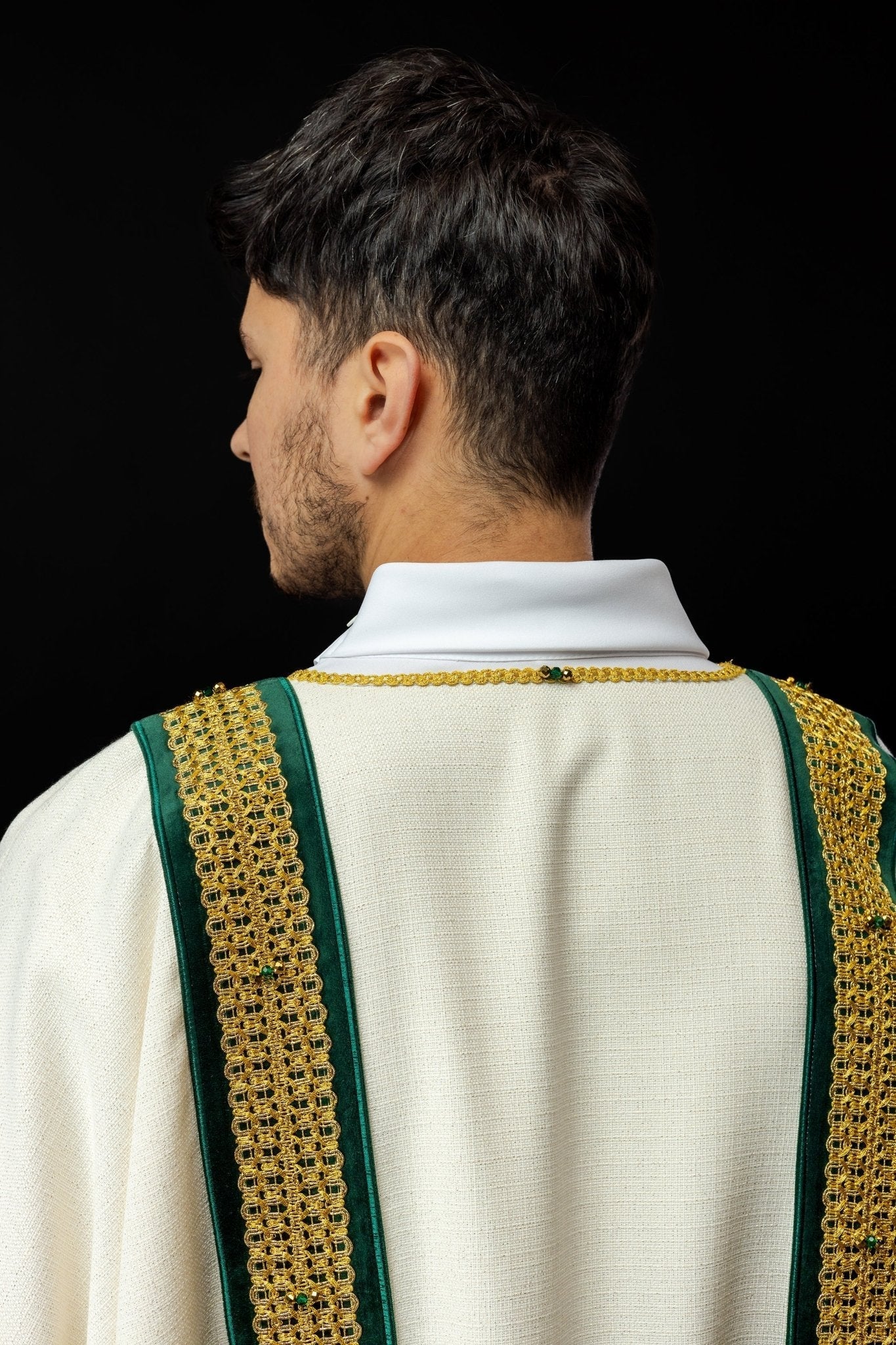 Deacon dalmatic made of Ivory Italian fabric Handmade 1001 HM/1001/05/71/PA01 - HAFTINAUSA.COM