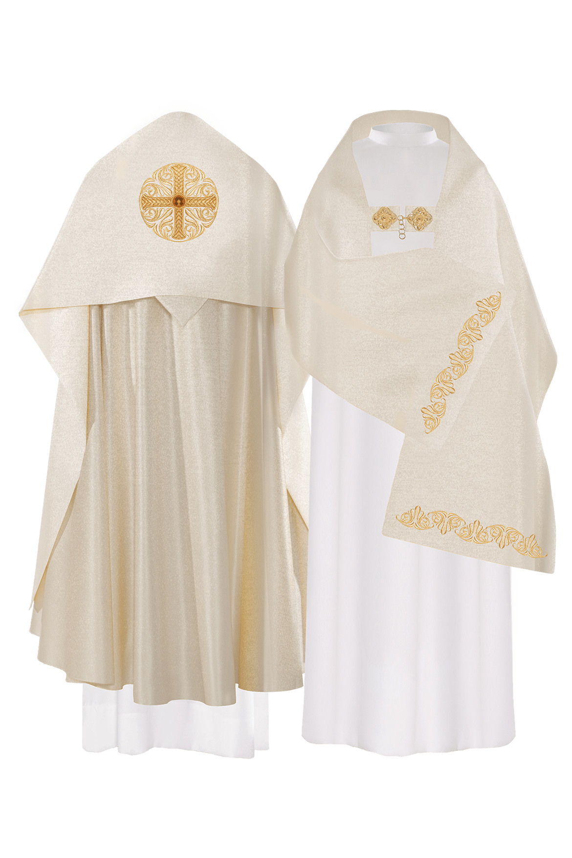 Golden liturgical veil with a cross pattern LE/4012/05 - HAFTINAUSA.COM