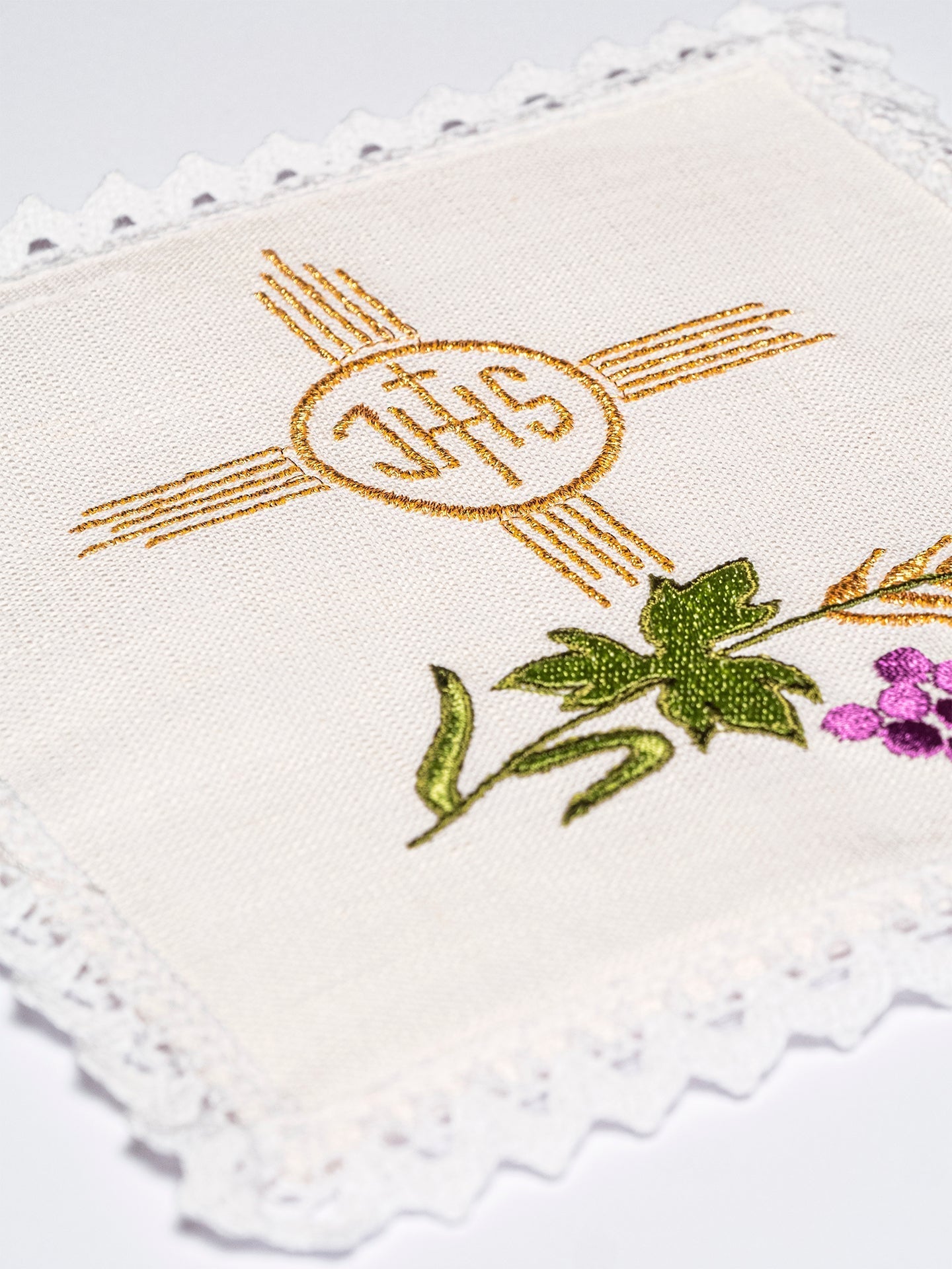 Linen Chalice Linens with Cross and IHS Motif KKL/012 - HAFTINAUSA.COM