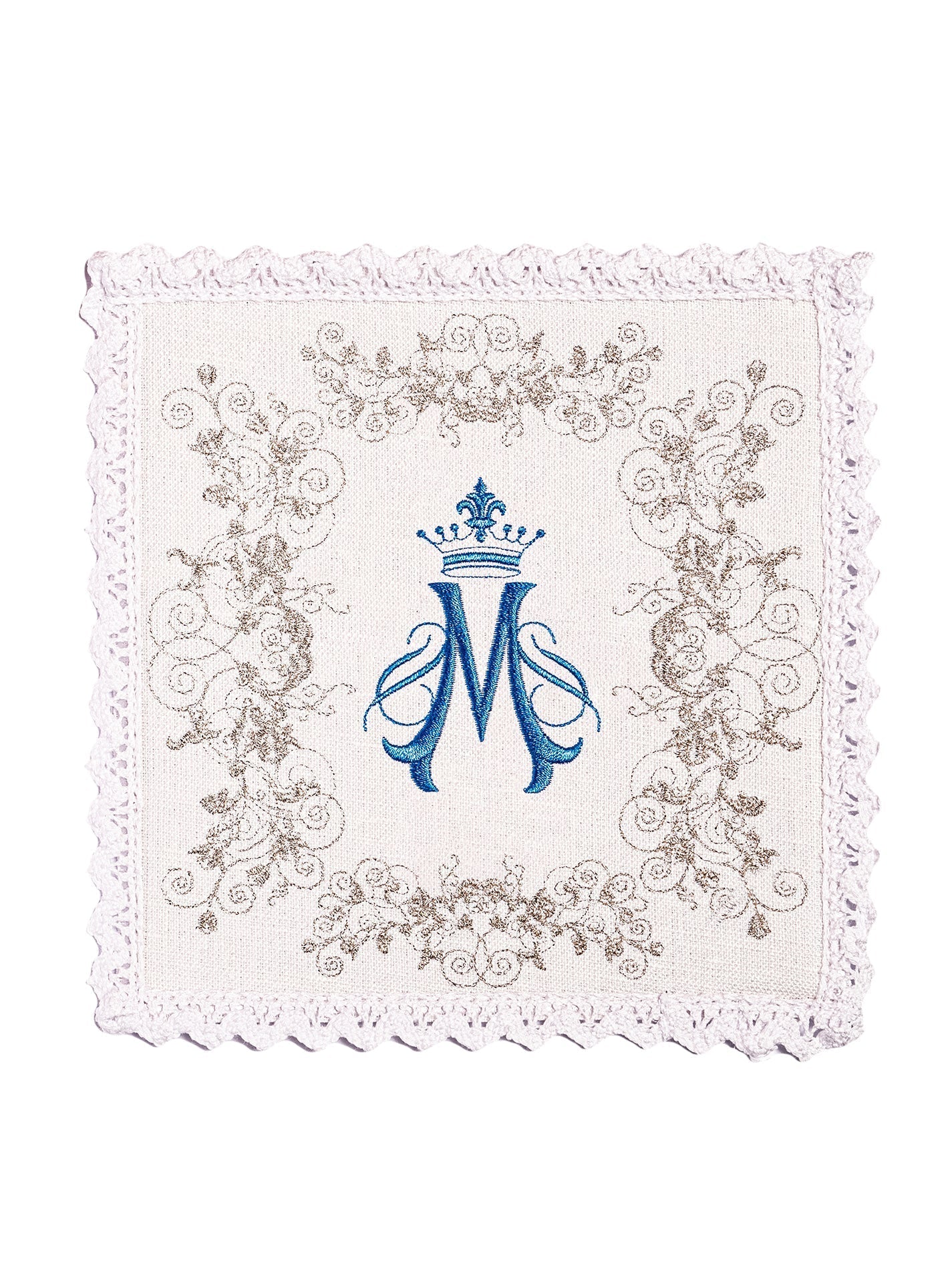 Linen Chalice Linens with Embroidered Mary Motif KKL/161 - HAFTINAUSA.COM