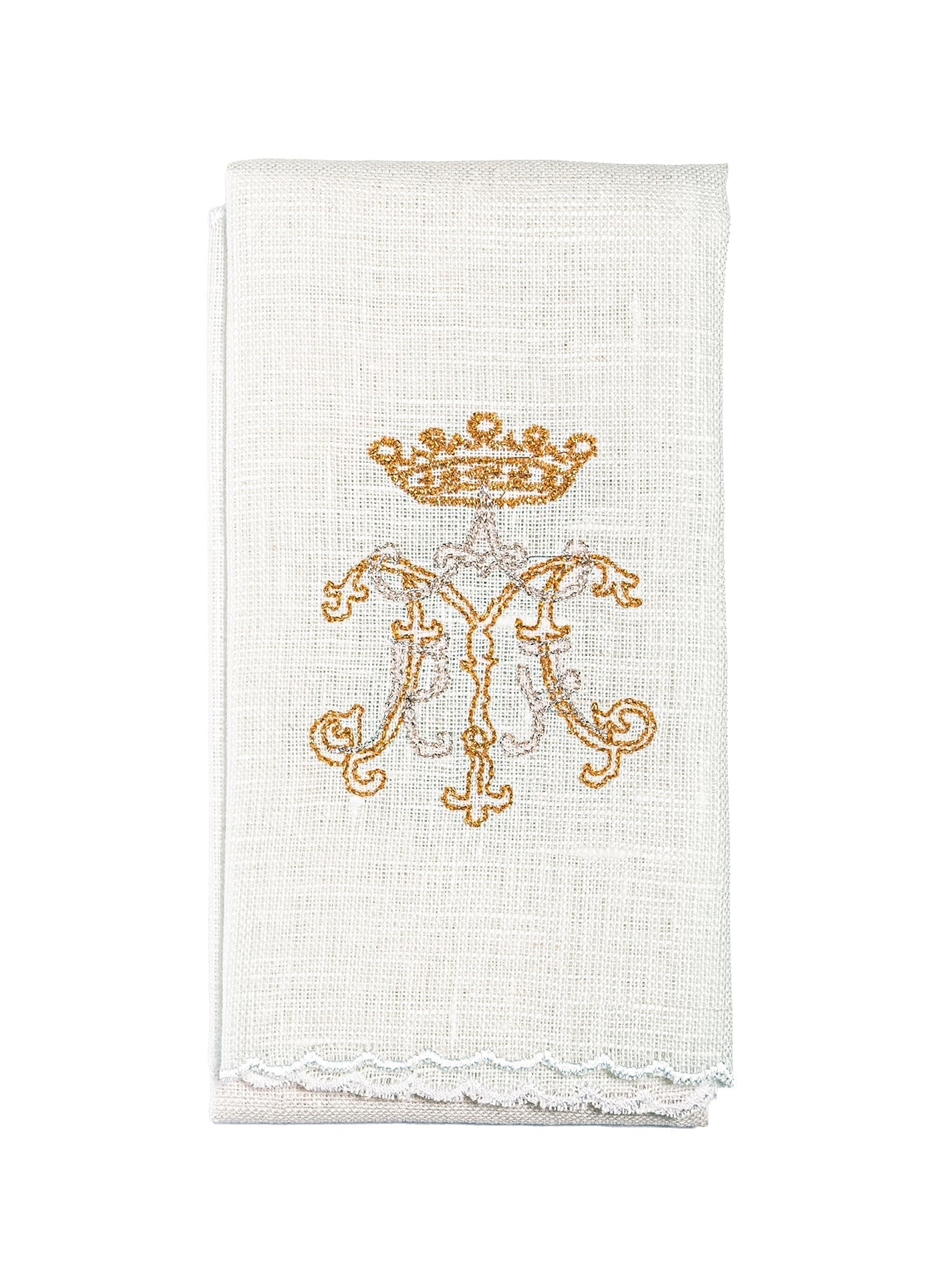 Linen Chalice Linens with Gold Cross Embroidery KKL/020 - HAFTINAUSA.COM