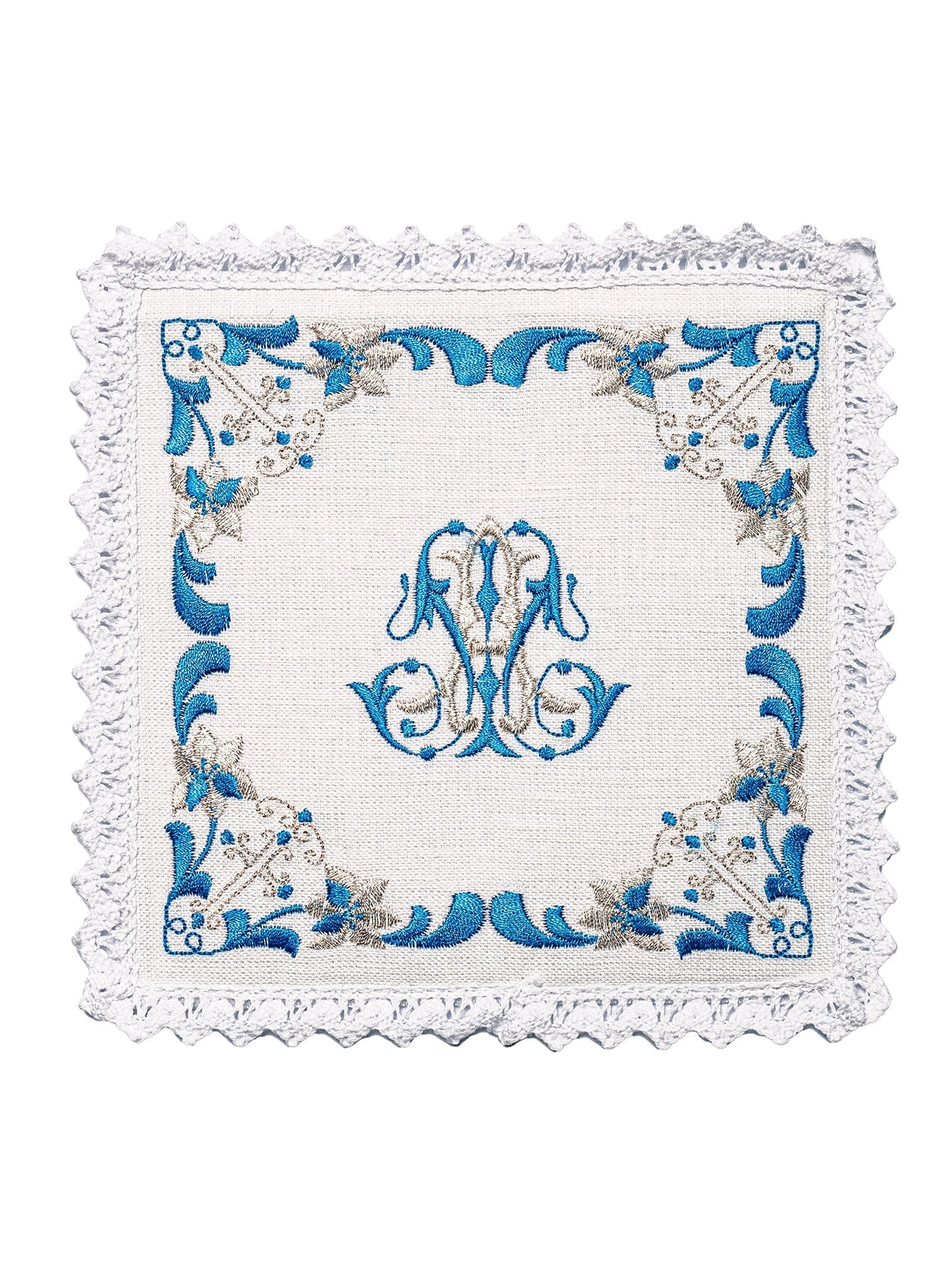 Linen Chalice Linens with Gold Mary Embroidery KKL/092 - HAFTINAUSA.COM