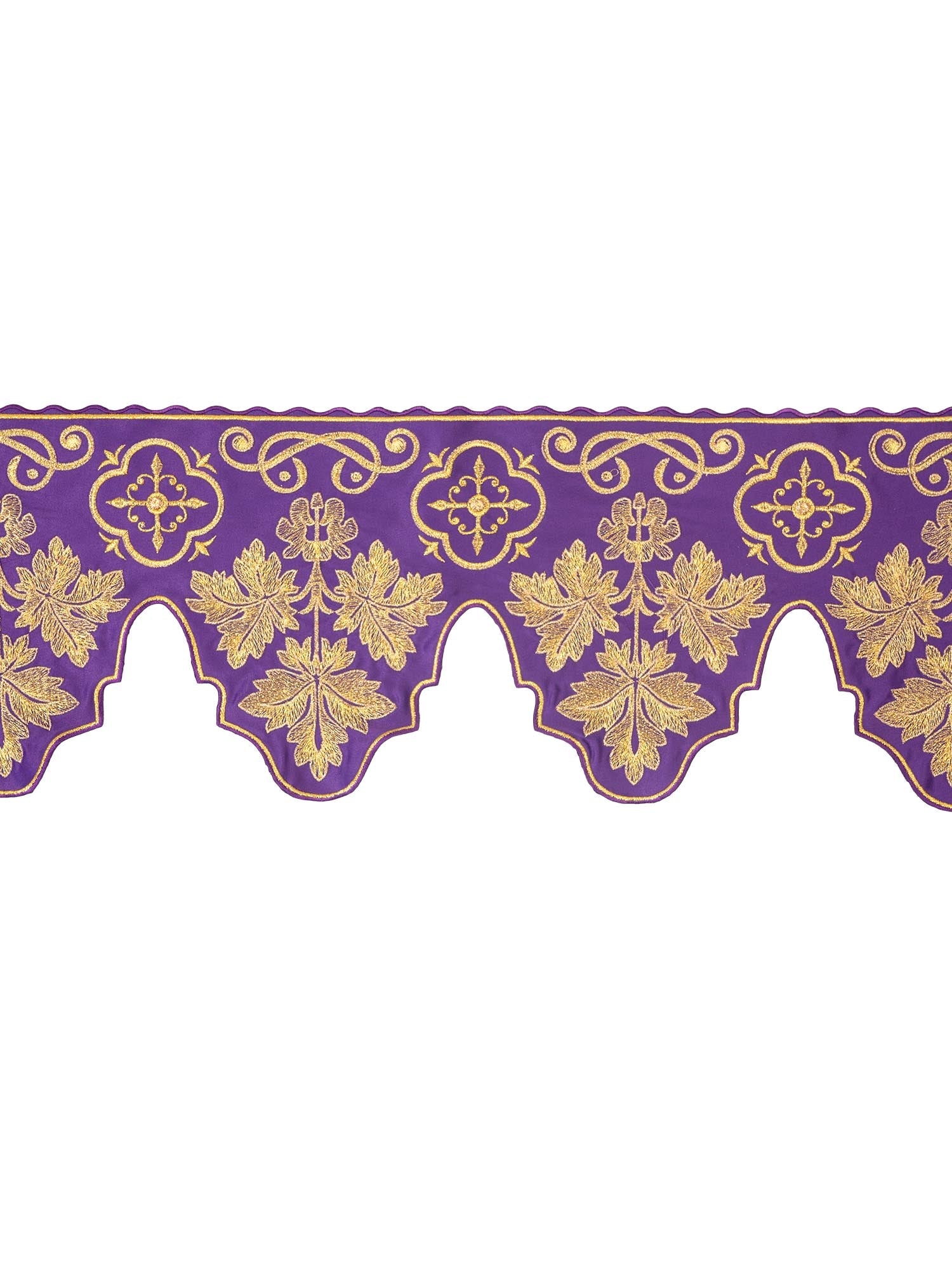 Violet altar superfrontal with embroidered Cross - HAFTINAUSA.COM
