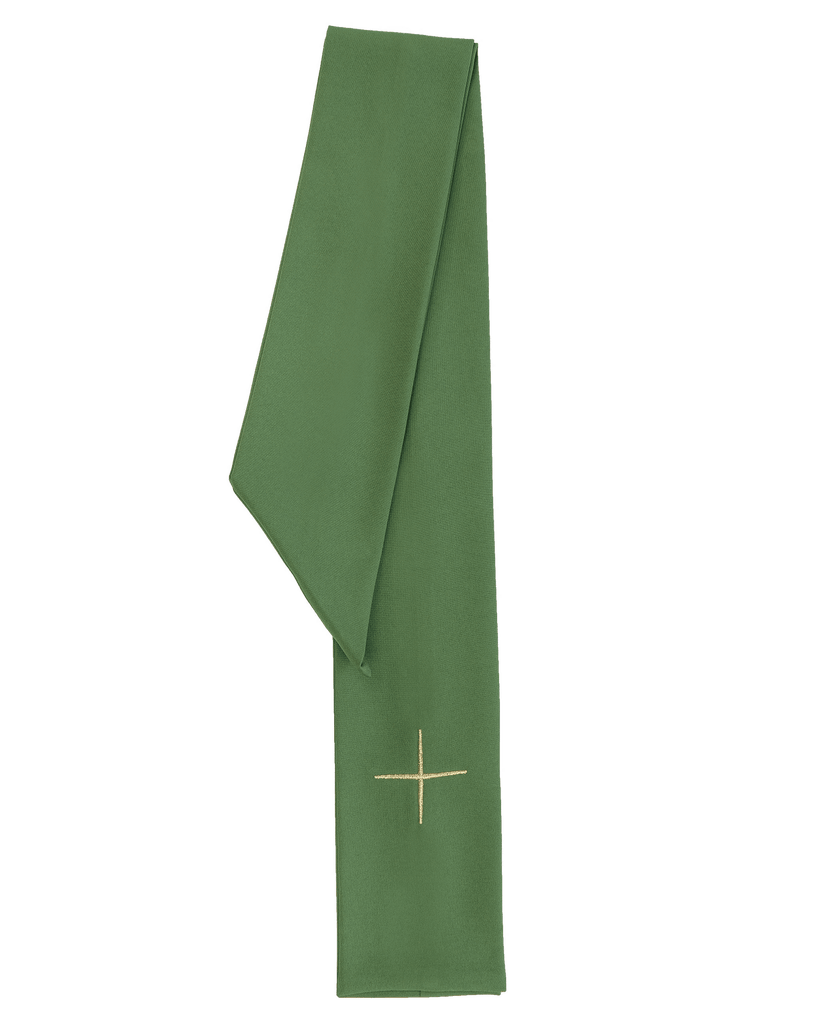 Green chasuble with cross embroidery