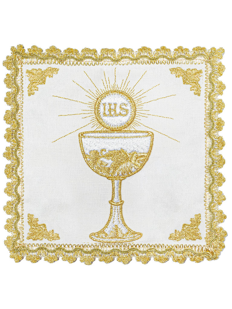 Chalice Set with Golden Chalice Motif and IHS