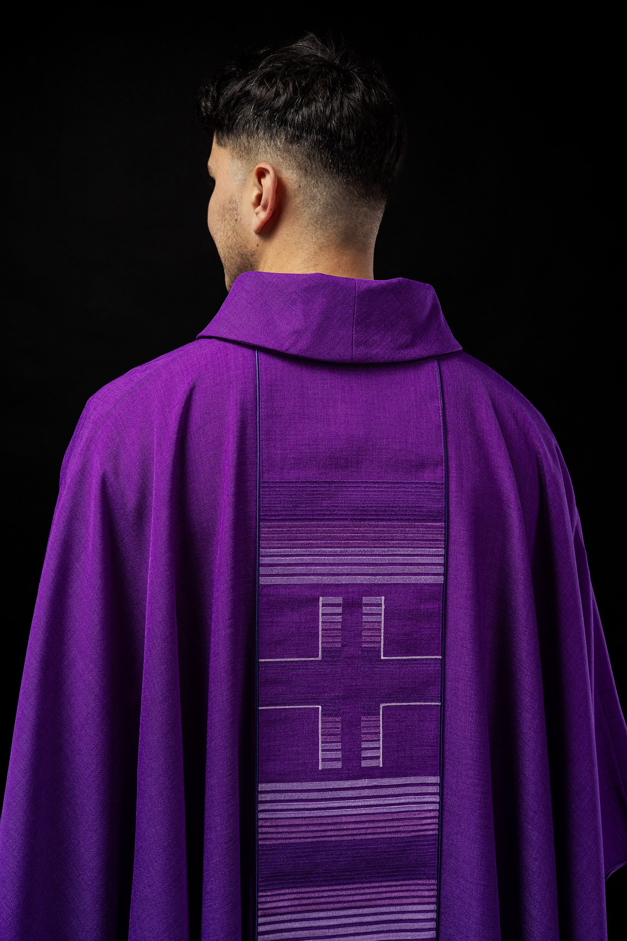 Chasuble embroidered with Crosses in purple