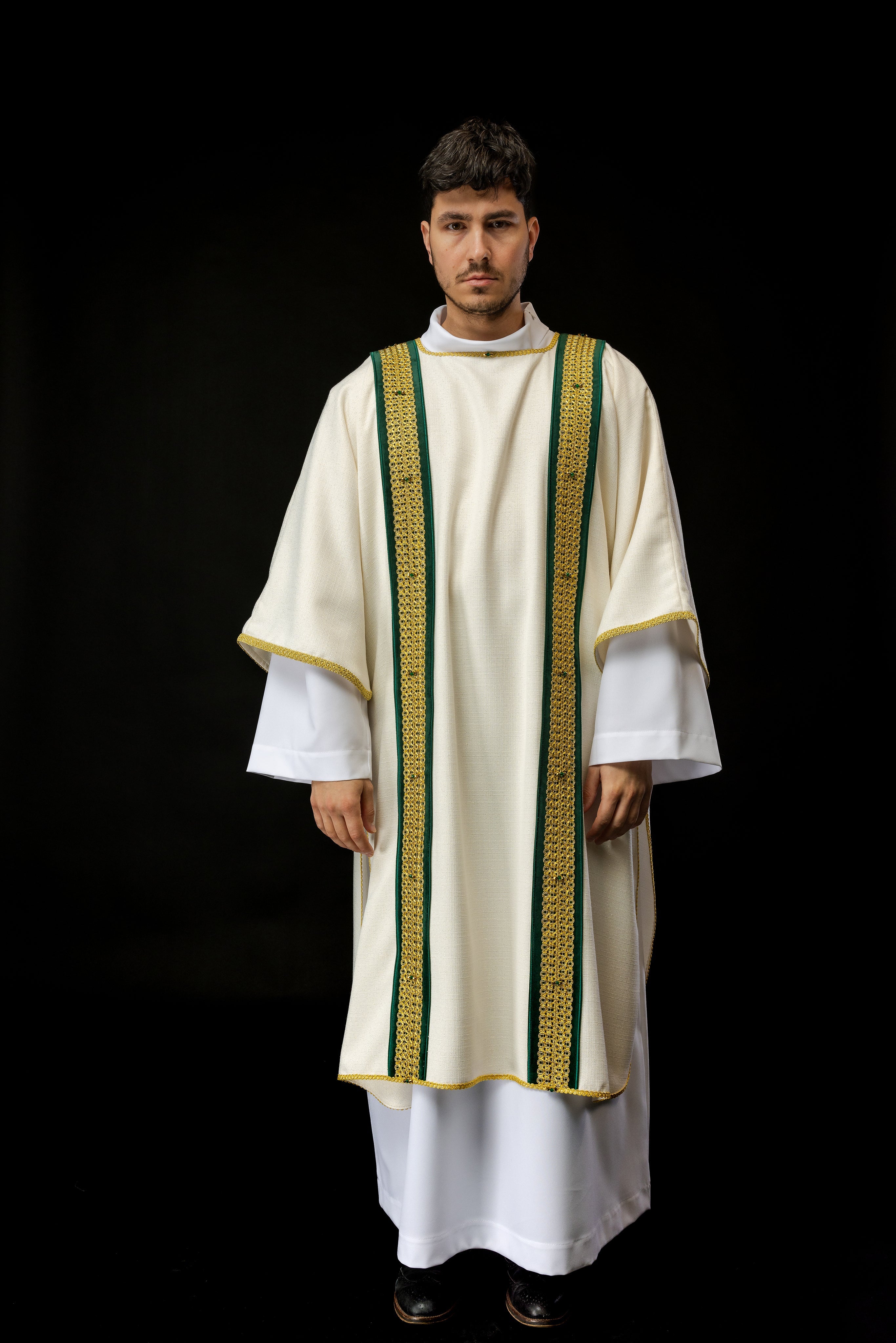 Deacon dalmatic made of Ivory Italian fabric Handmade 1001