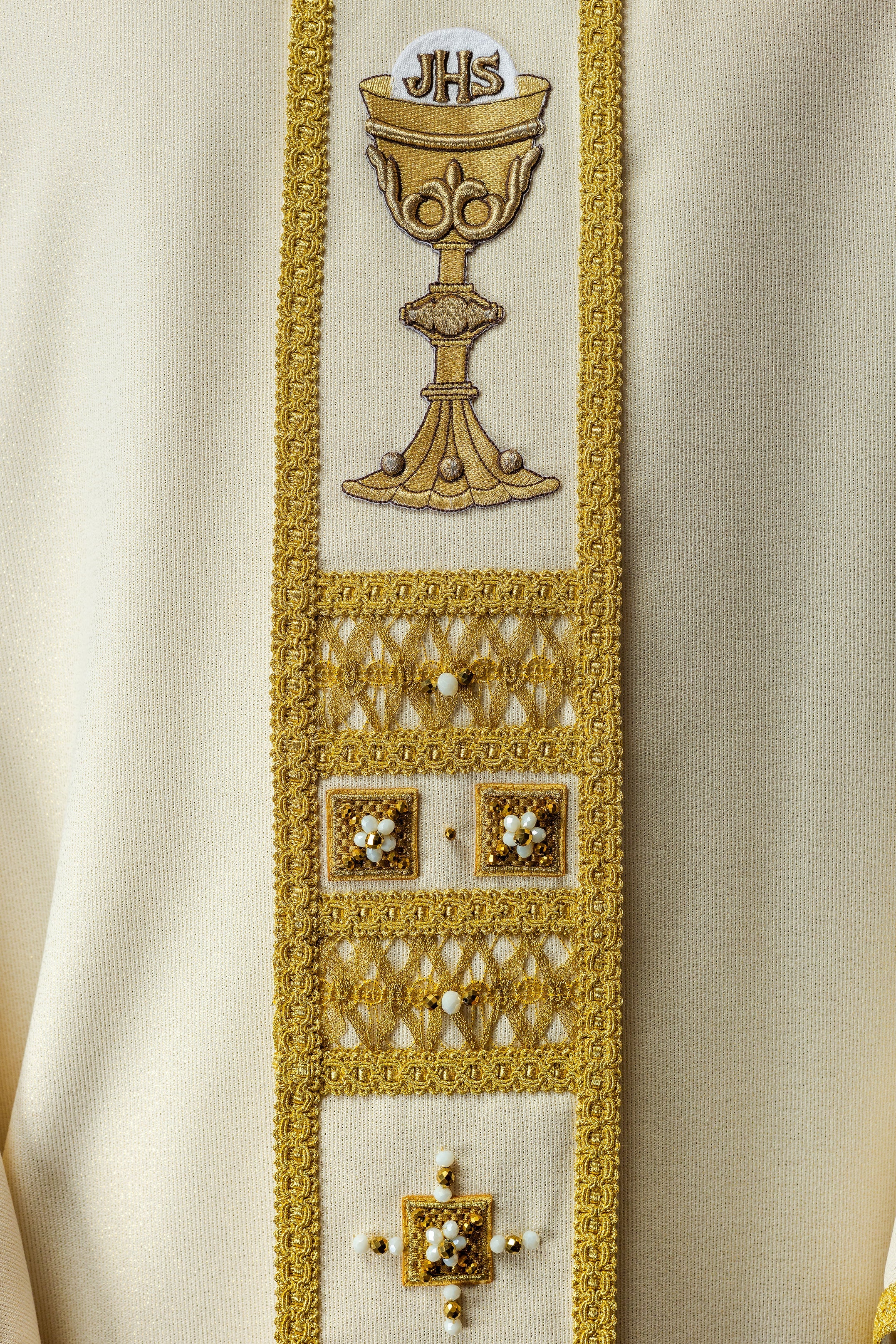 Handmade chasuble with natural stones Handmade 7008