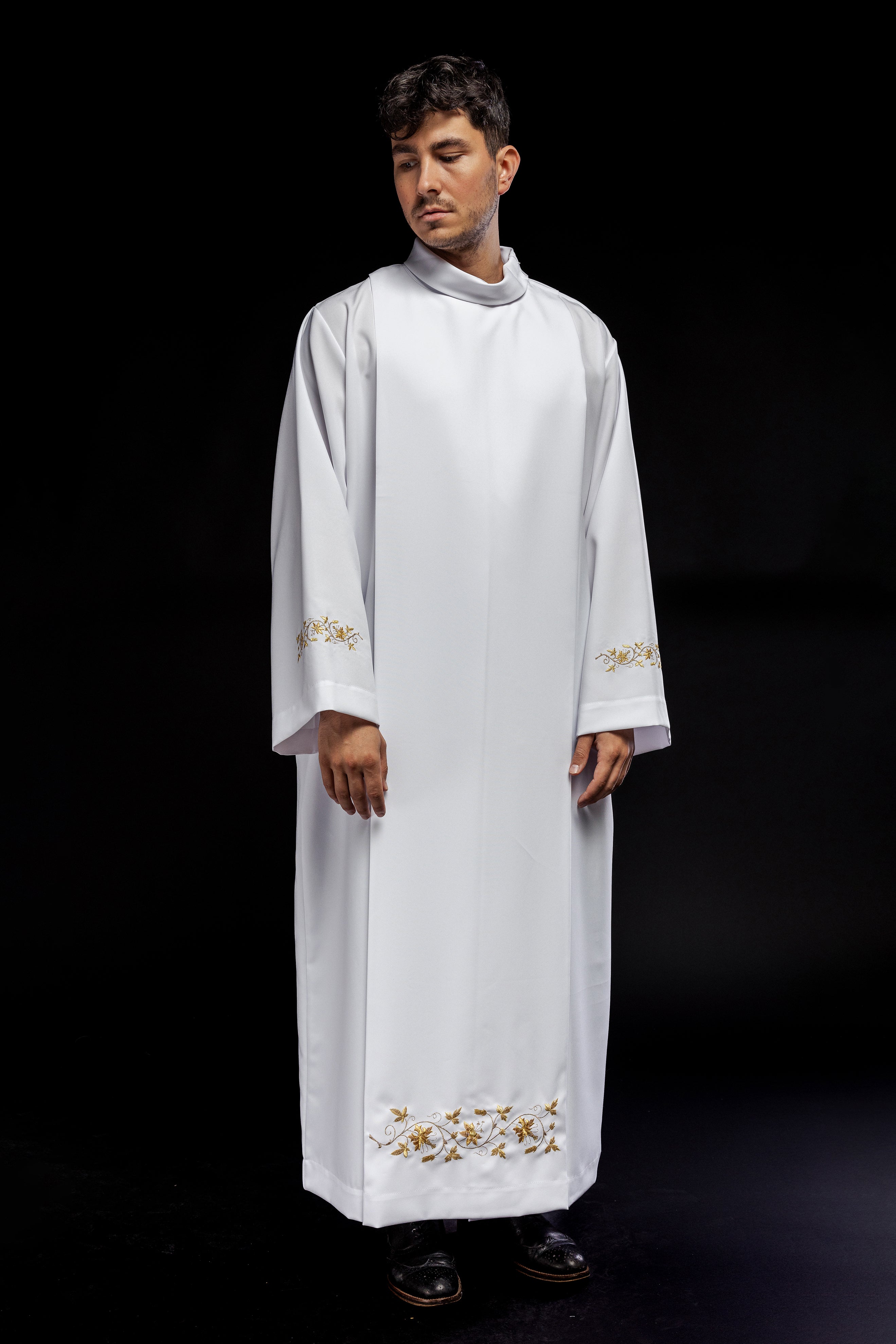 Clergy Alb with neck collar