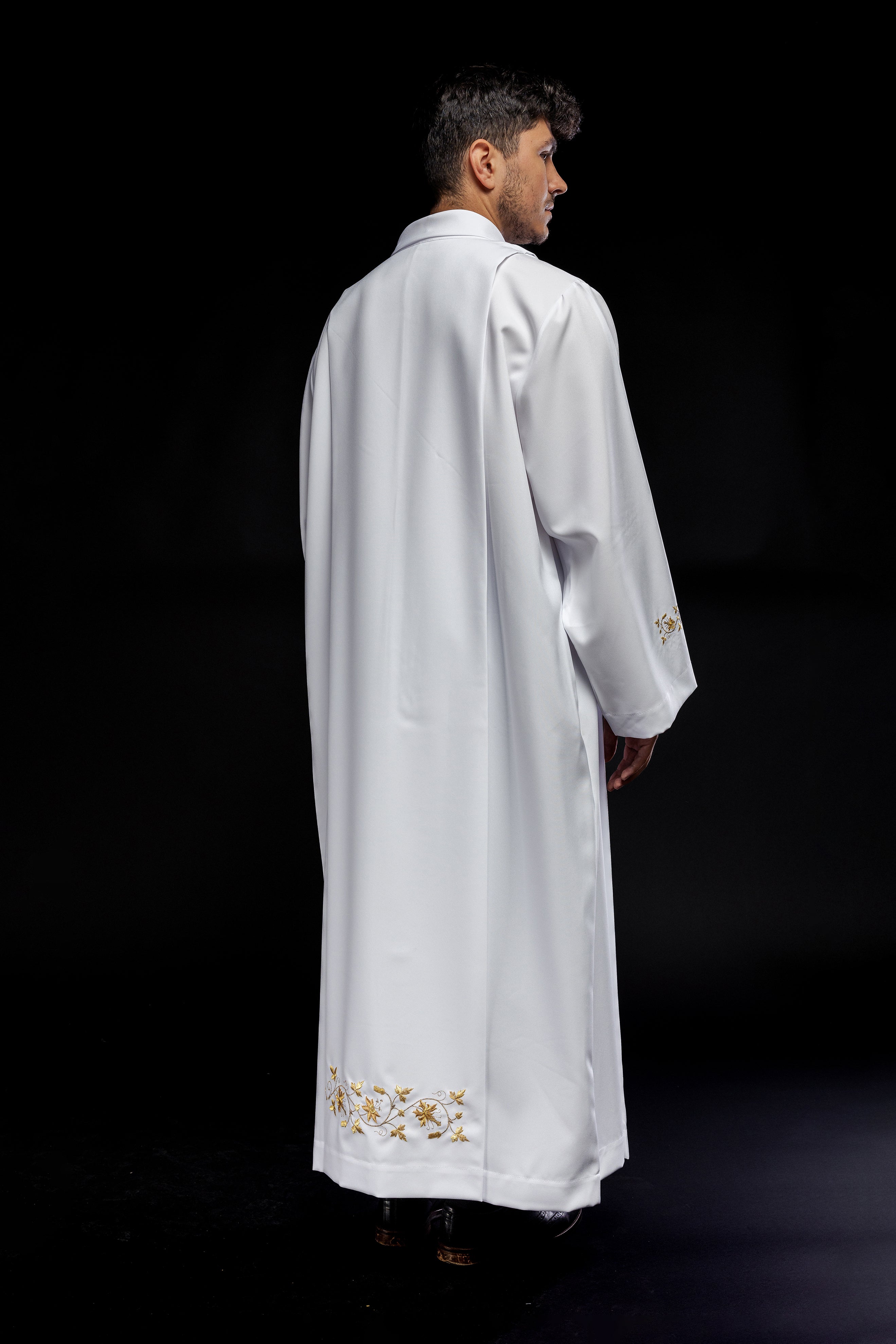 Clergy Alb with neck collar