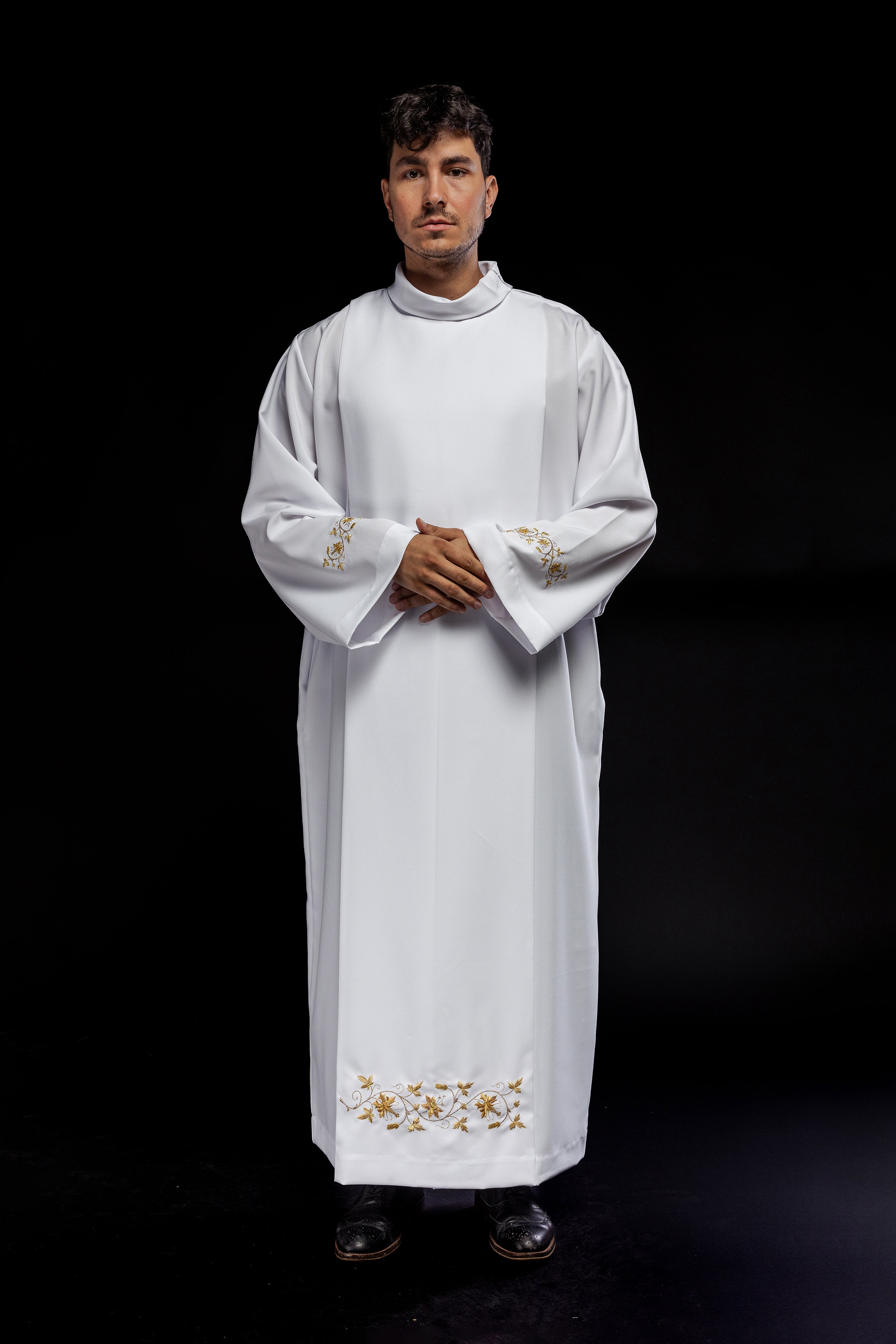 Clergy Alb with neck collar