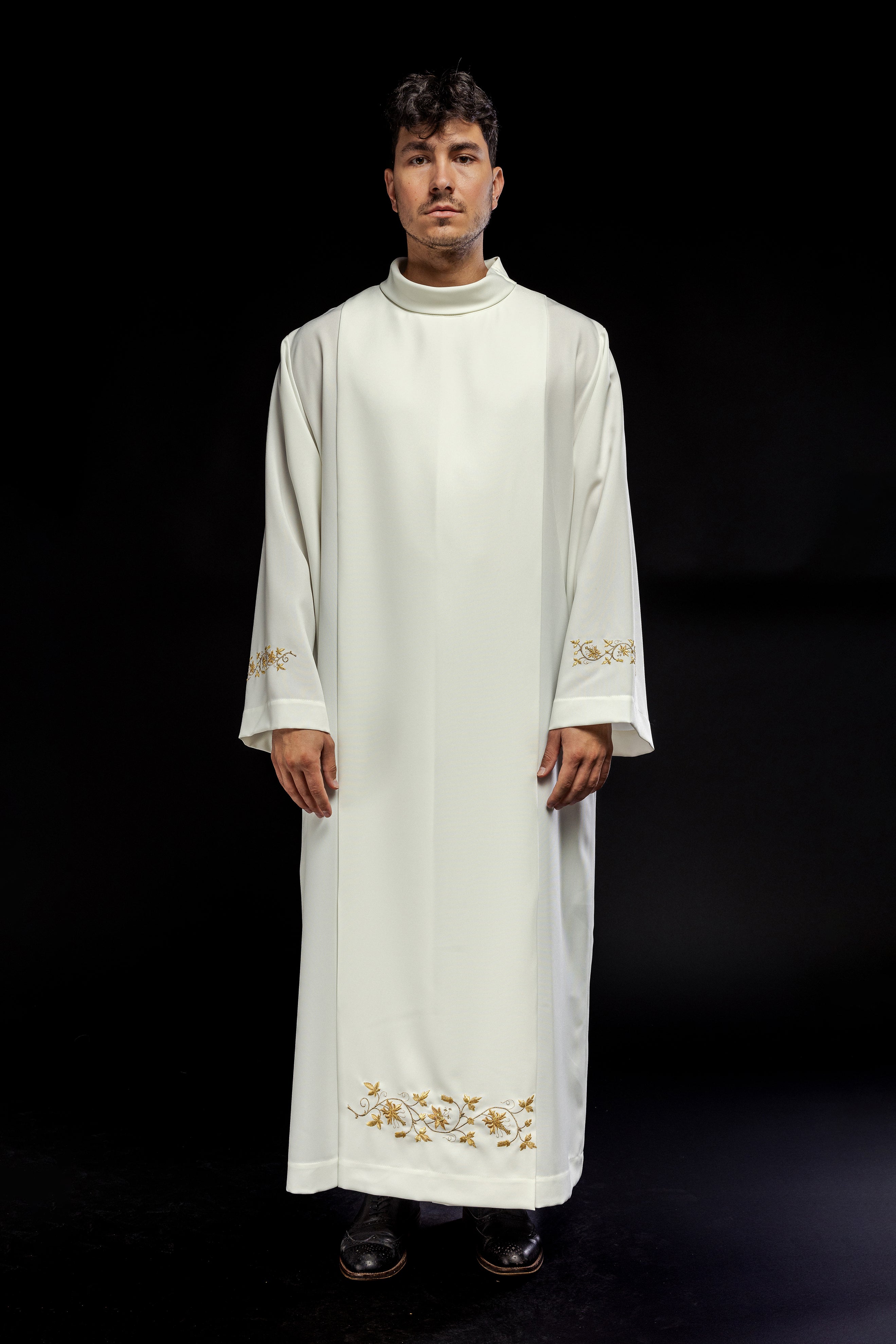 Clergy Alb with neck collar