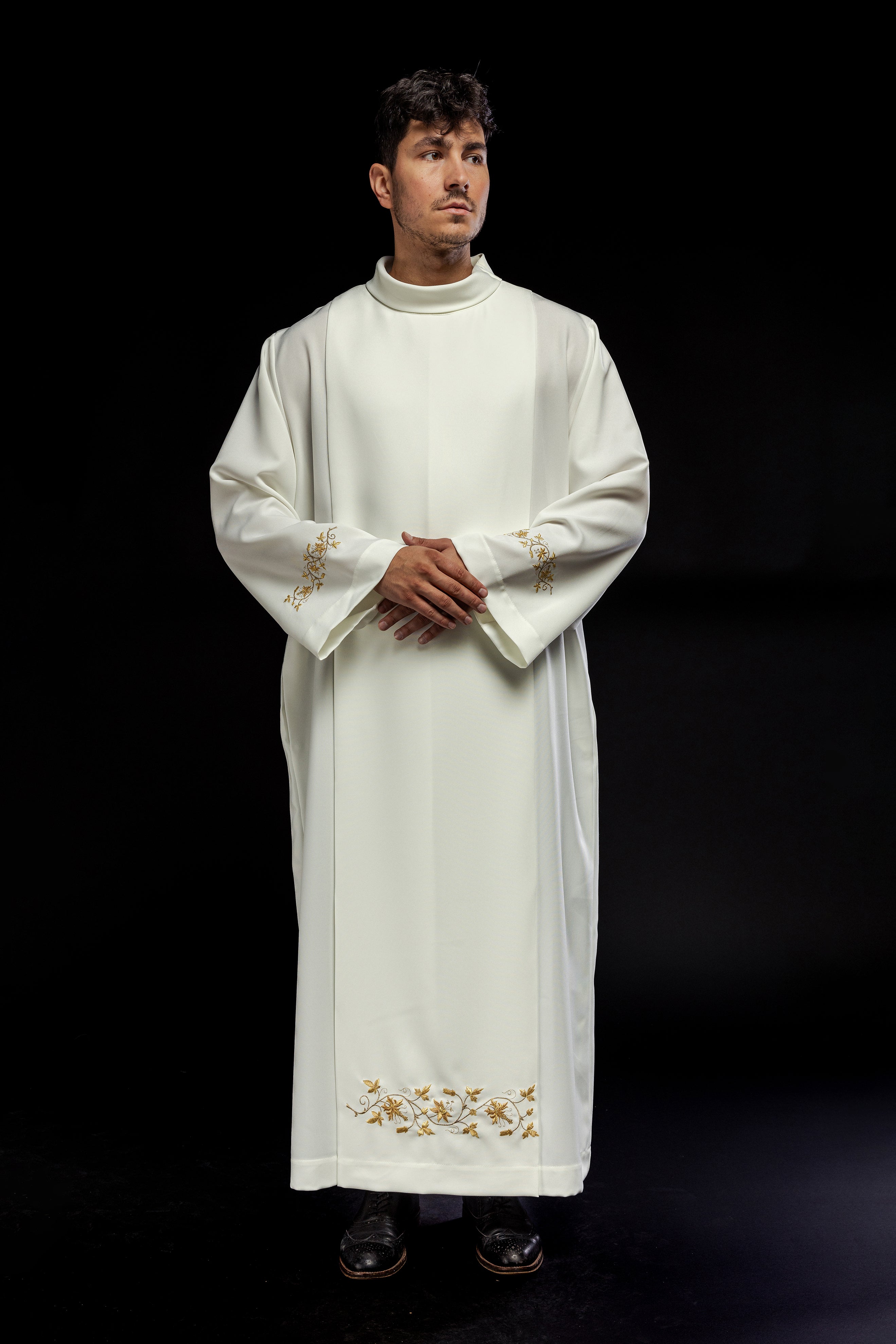 Clergy Alb with neck collar