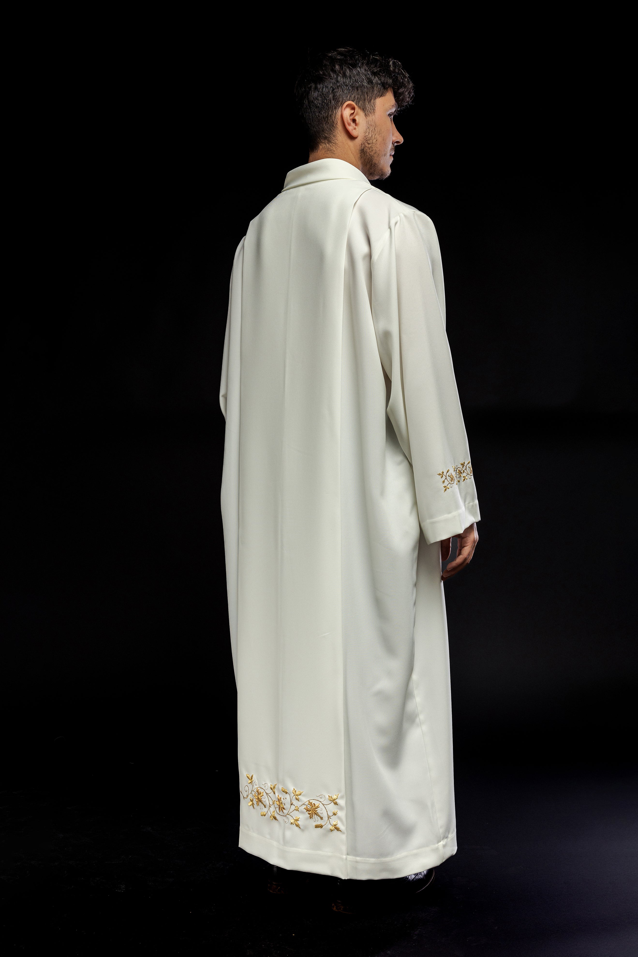 Clergy Alb with neck collar