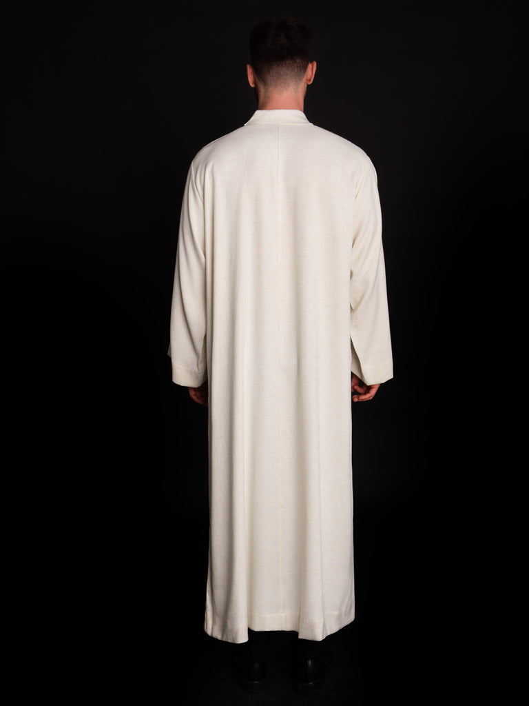 Clergy alb made of natural weaved fabric