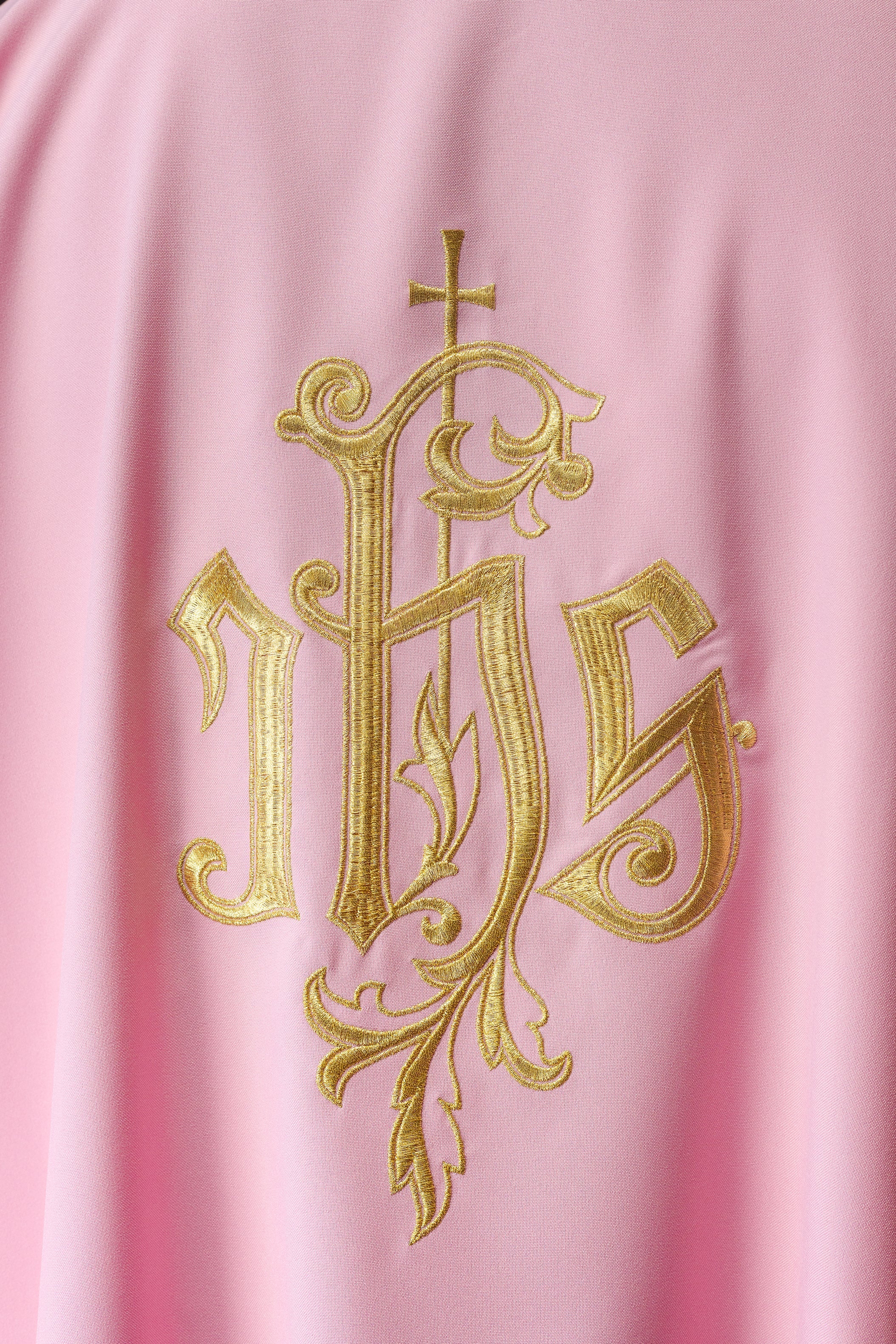 Pink IHS Embroidered Dalmatics