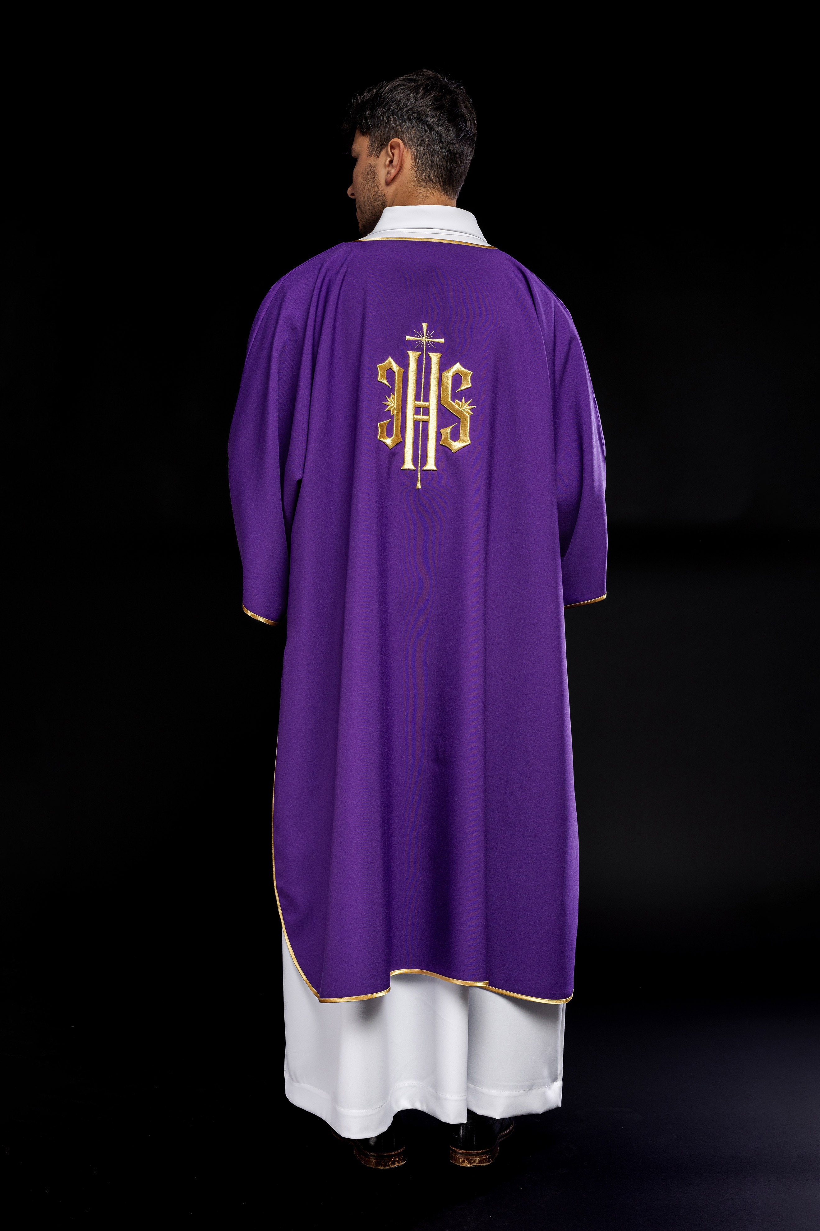 Purple Dalmatic with Embroidered Gold IHS