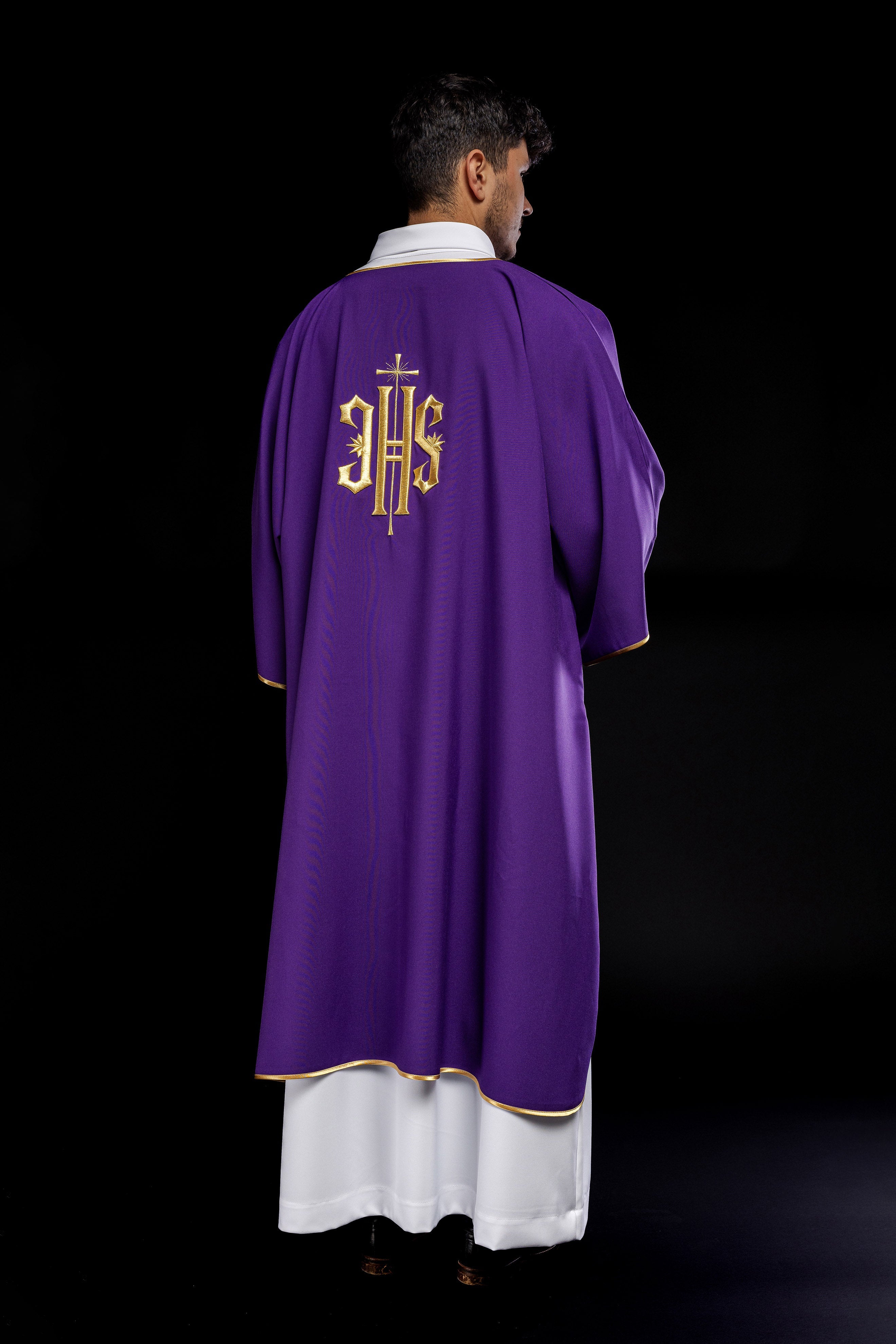 Purple Dalmatic with Embroidered Gold IHS