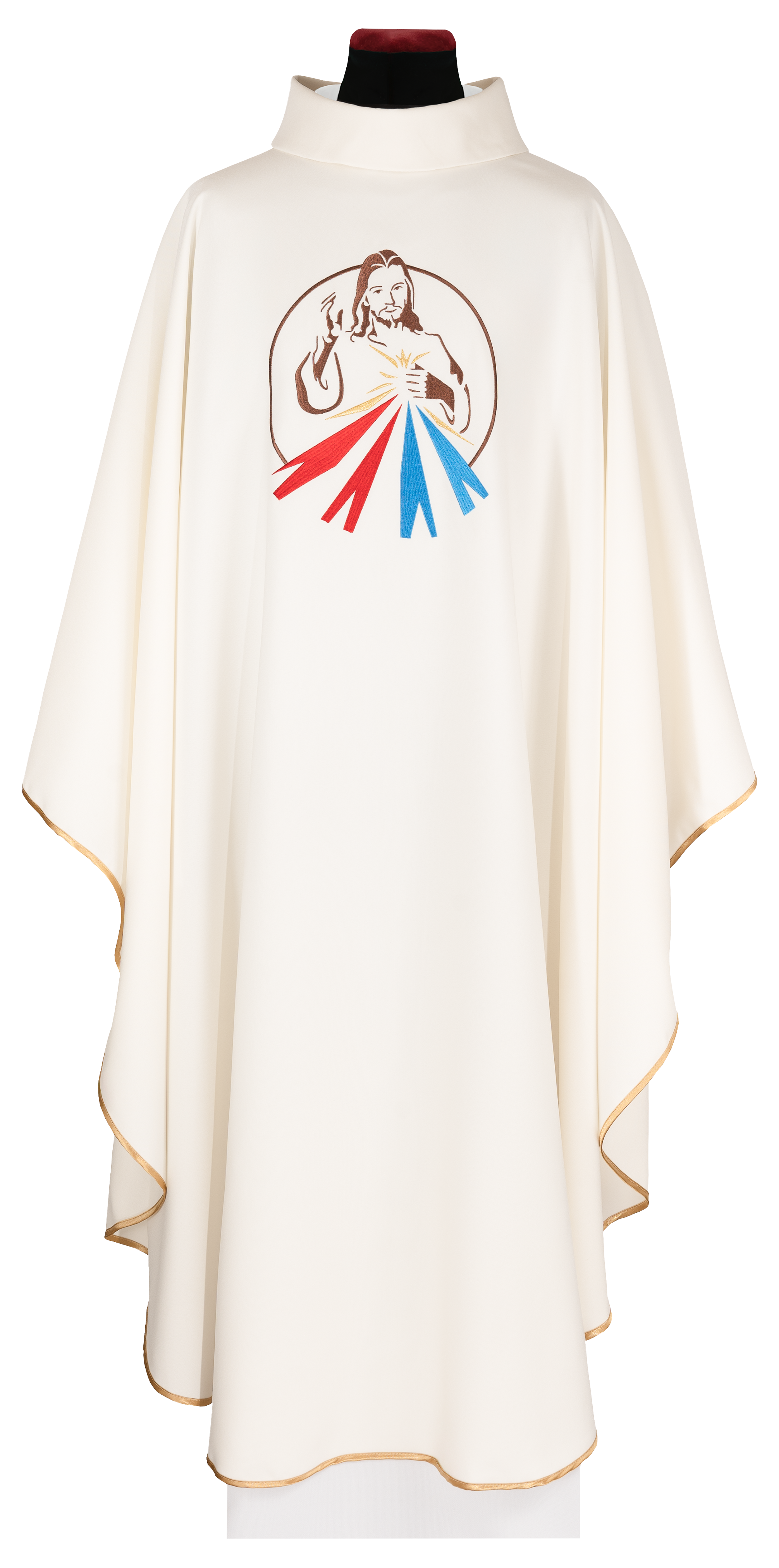 Ecru chasuble with the image of the Divine Mercy of Jesus
