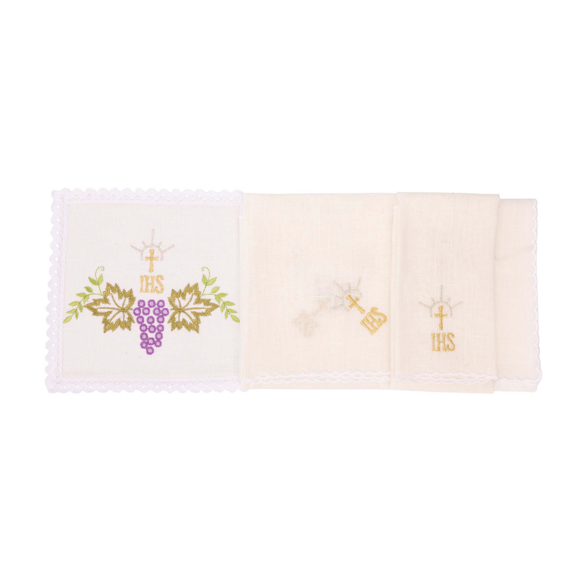 Chalice linens set with gold PX embroidery