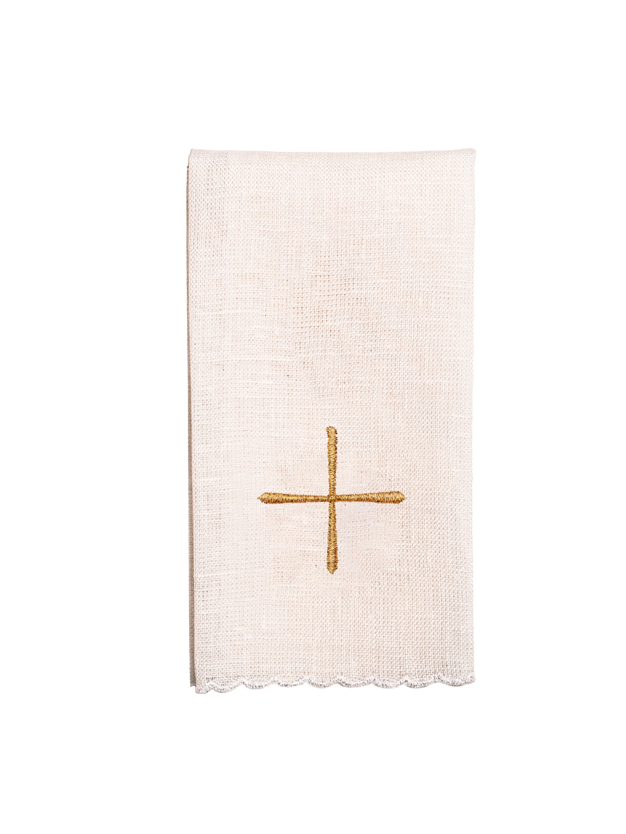 Chalice Linens made of ecru velvet and natural linen - HAFTINAUSA.COM