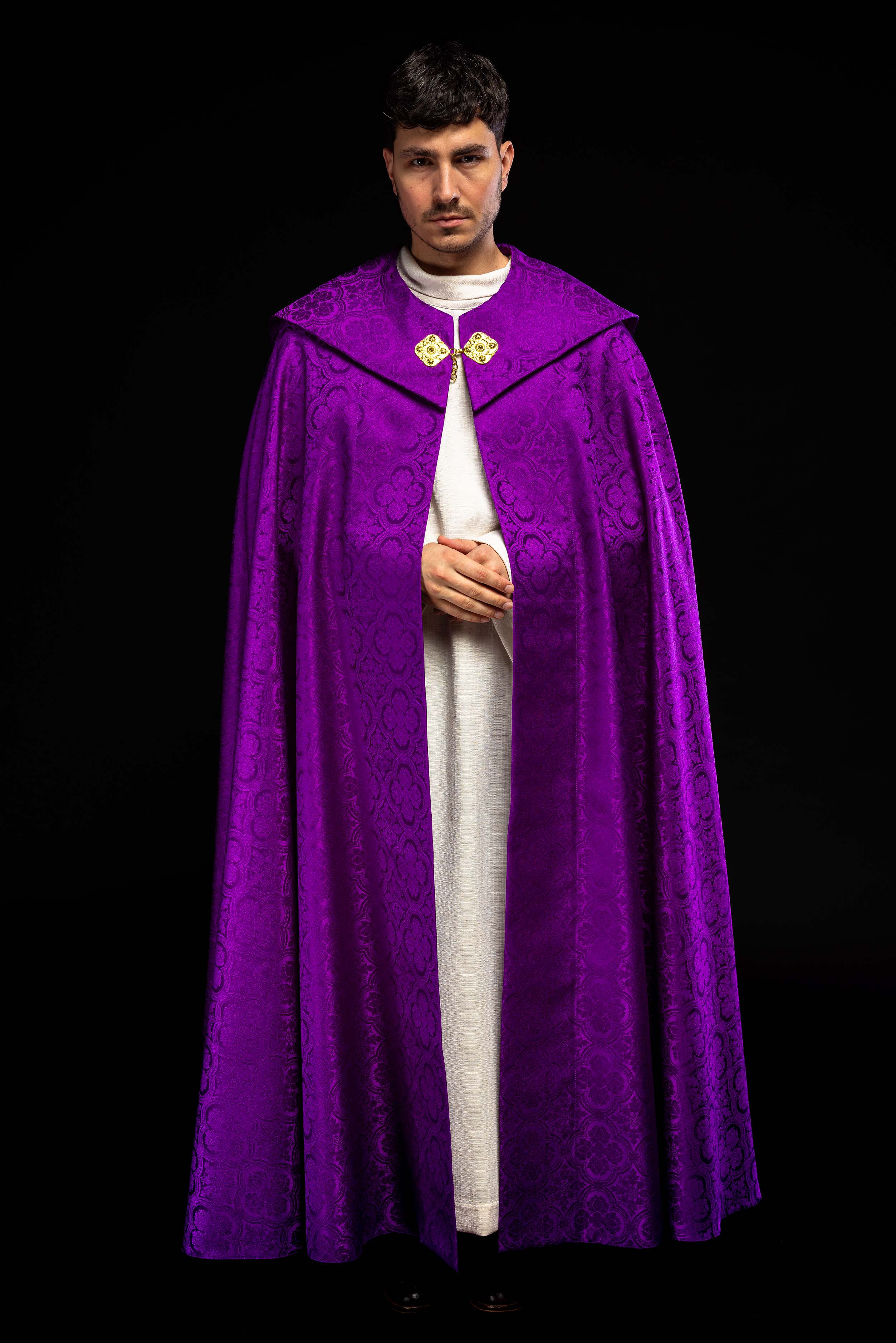 Kapa liturgiczna żakardowa fioletowa