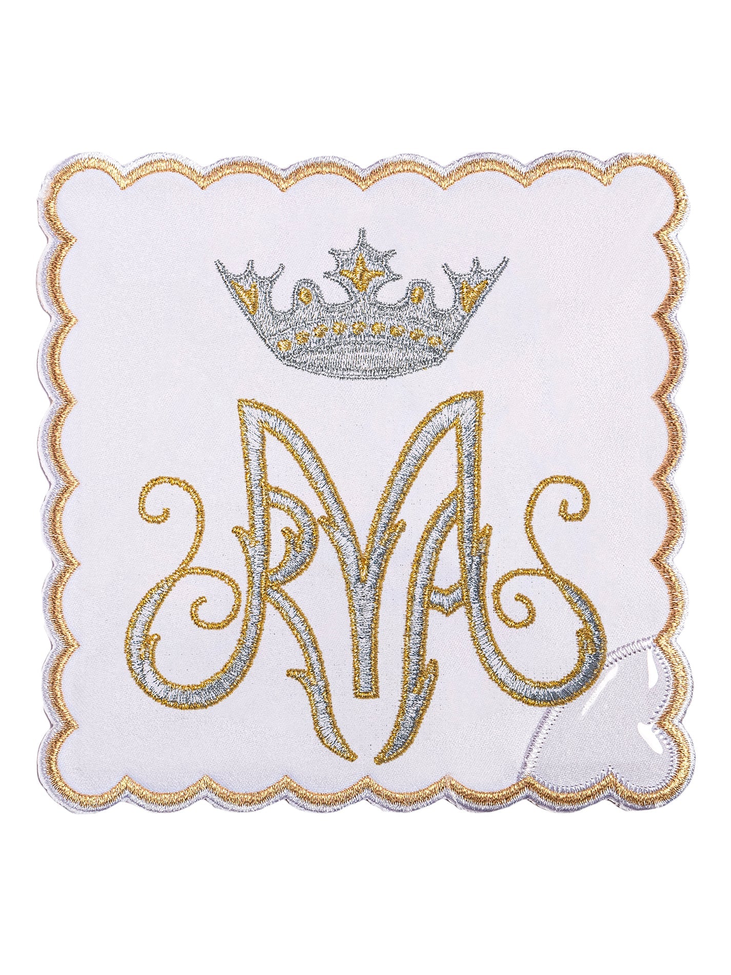 Chalice Linens with gold and silver Marian Embroidery - HAFTINAUSA.COM