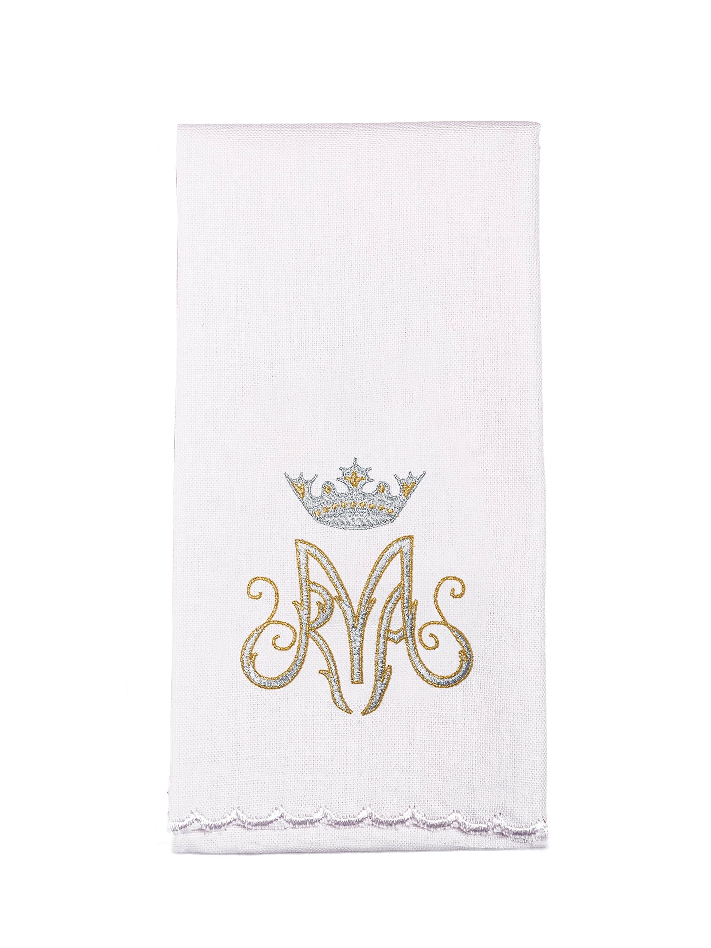 Chalice Linens with gold and silver Marian Embroidery - HAFTINAUSA.COM