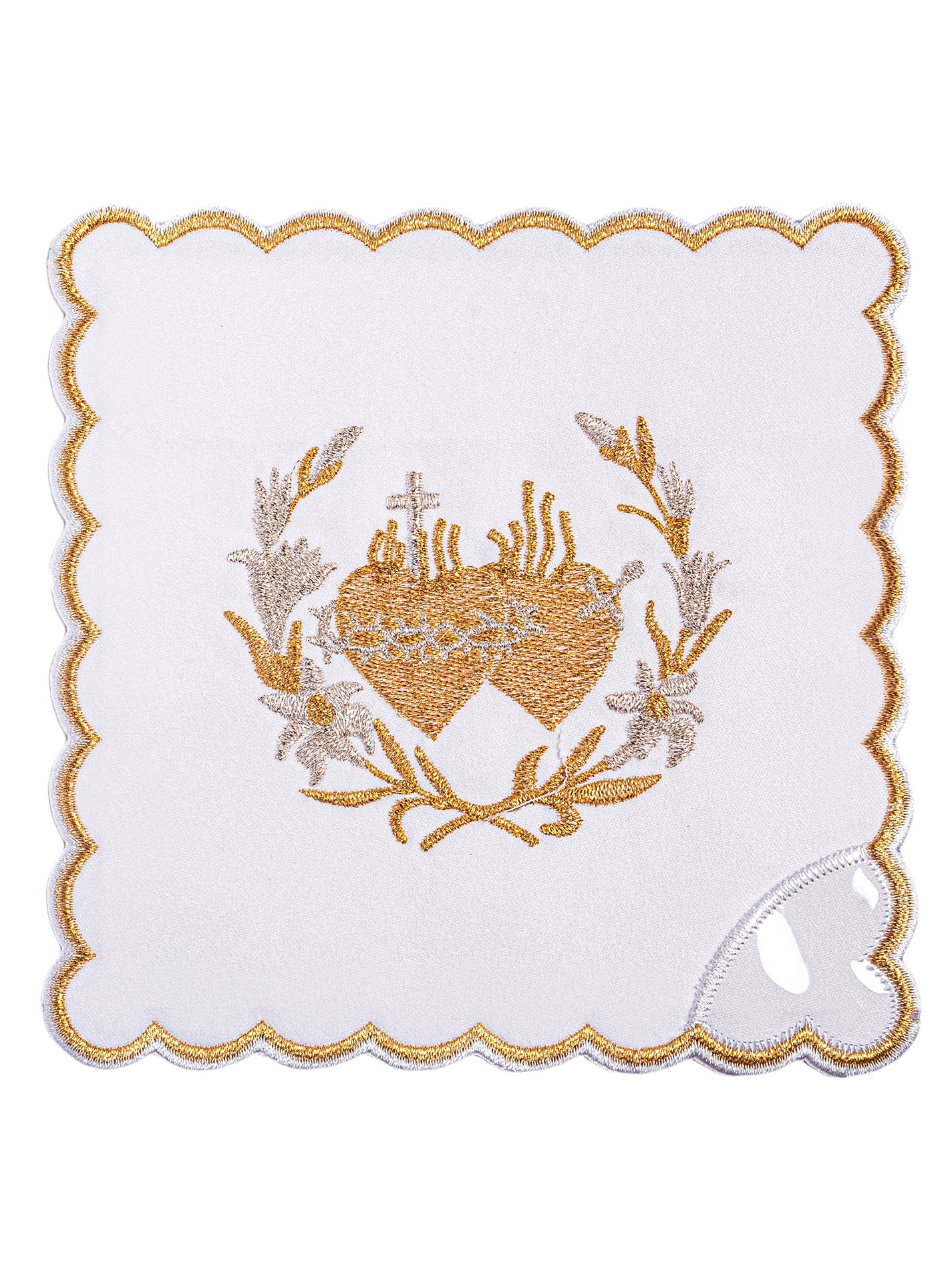 Chalice Linens with embroidered Sacred Heart - HAFTINAUSA.COM