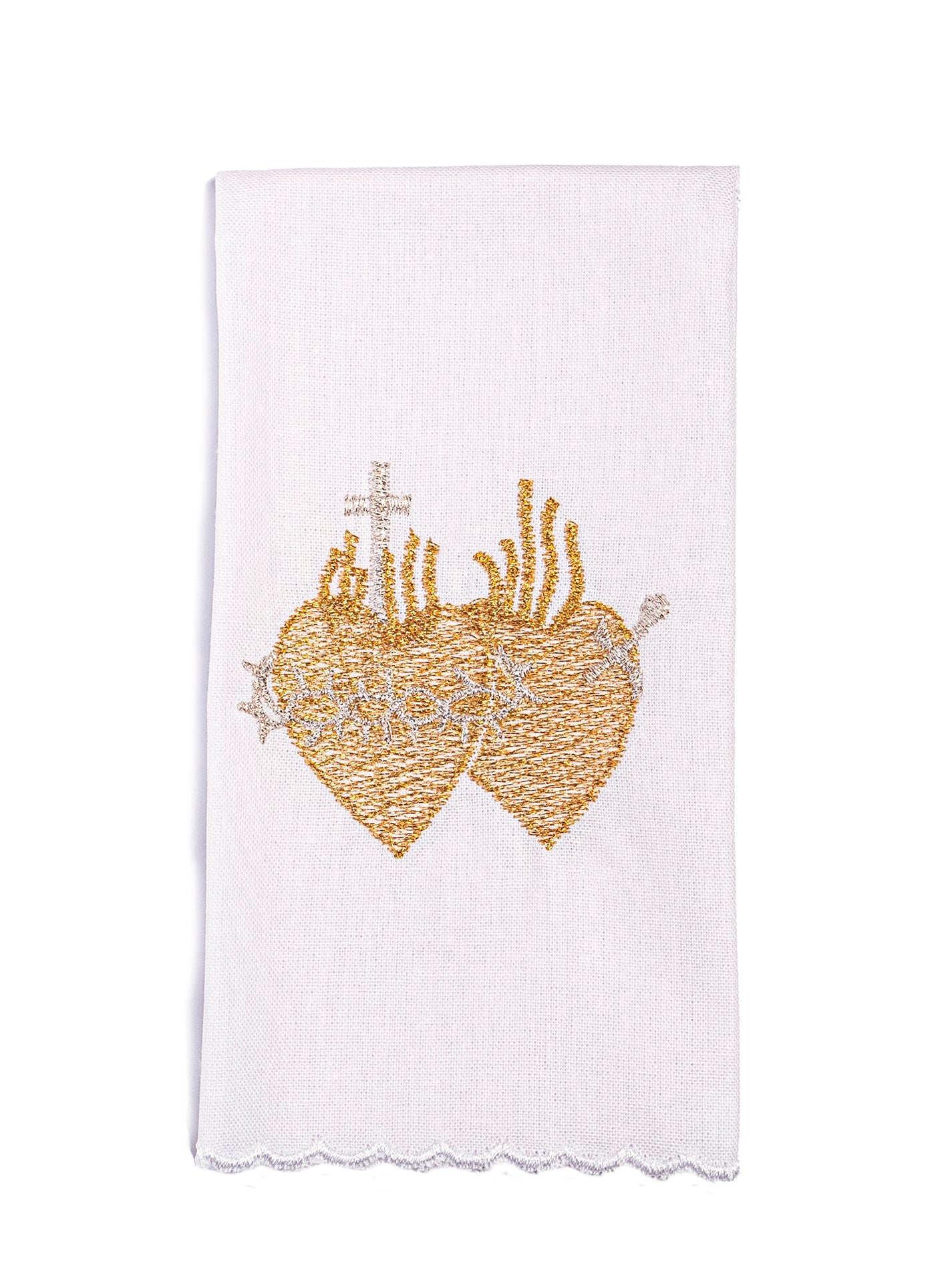 Chalice Linens with embroidered Sacred Heart - HAFTINAUSA.COM