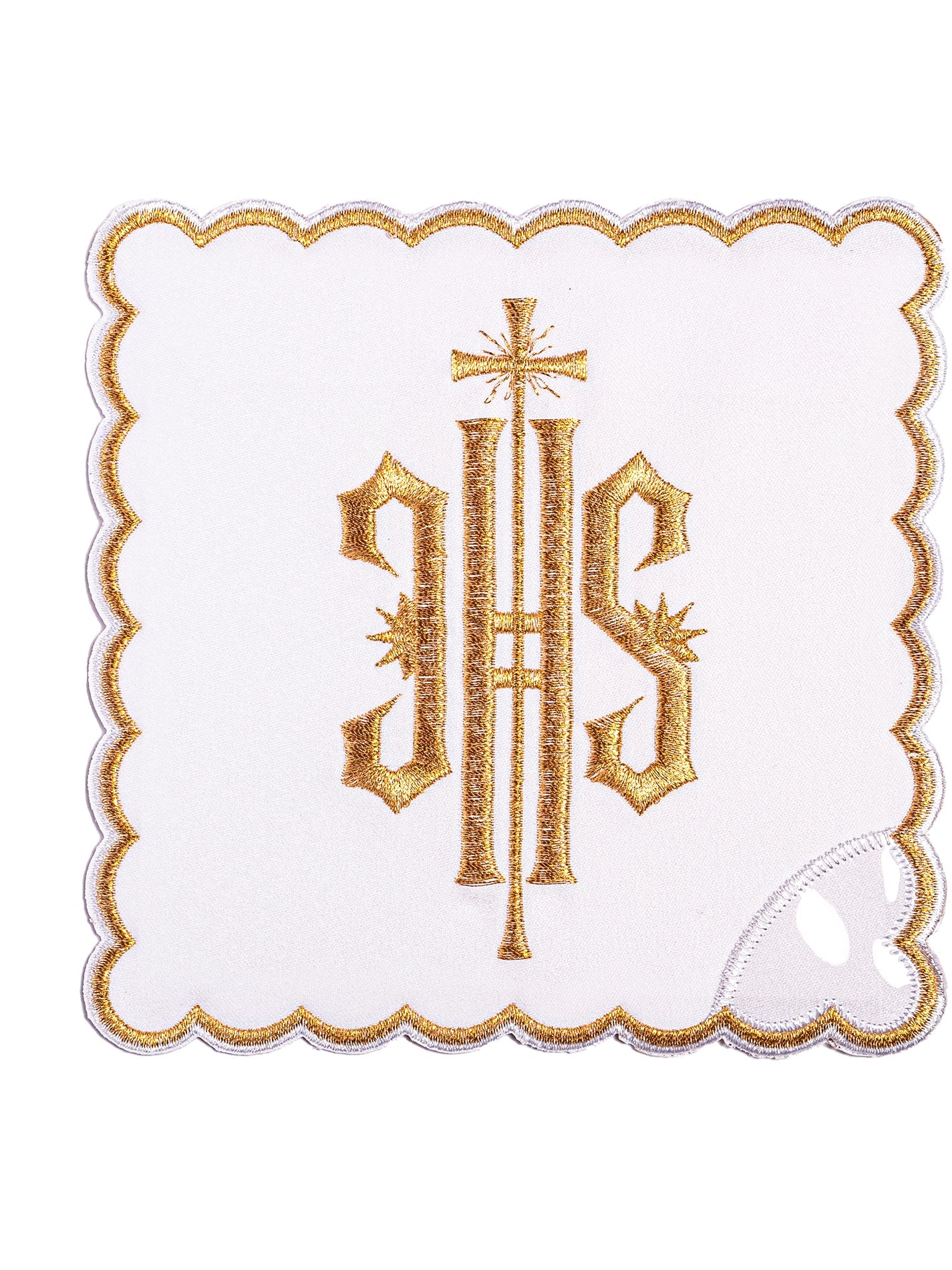 Chalice Linens with Golden Trim and IHS Embroidery - HAFTINAUSA.COM