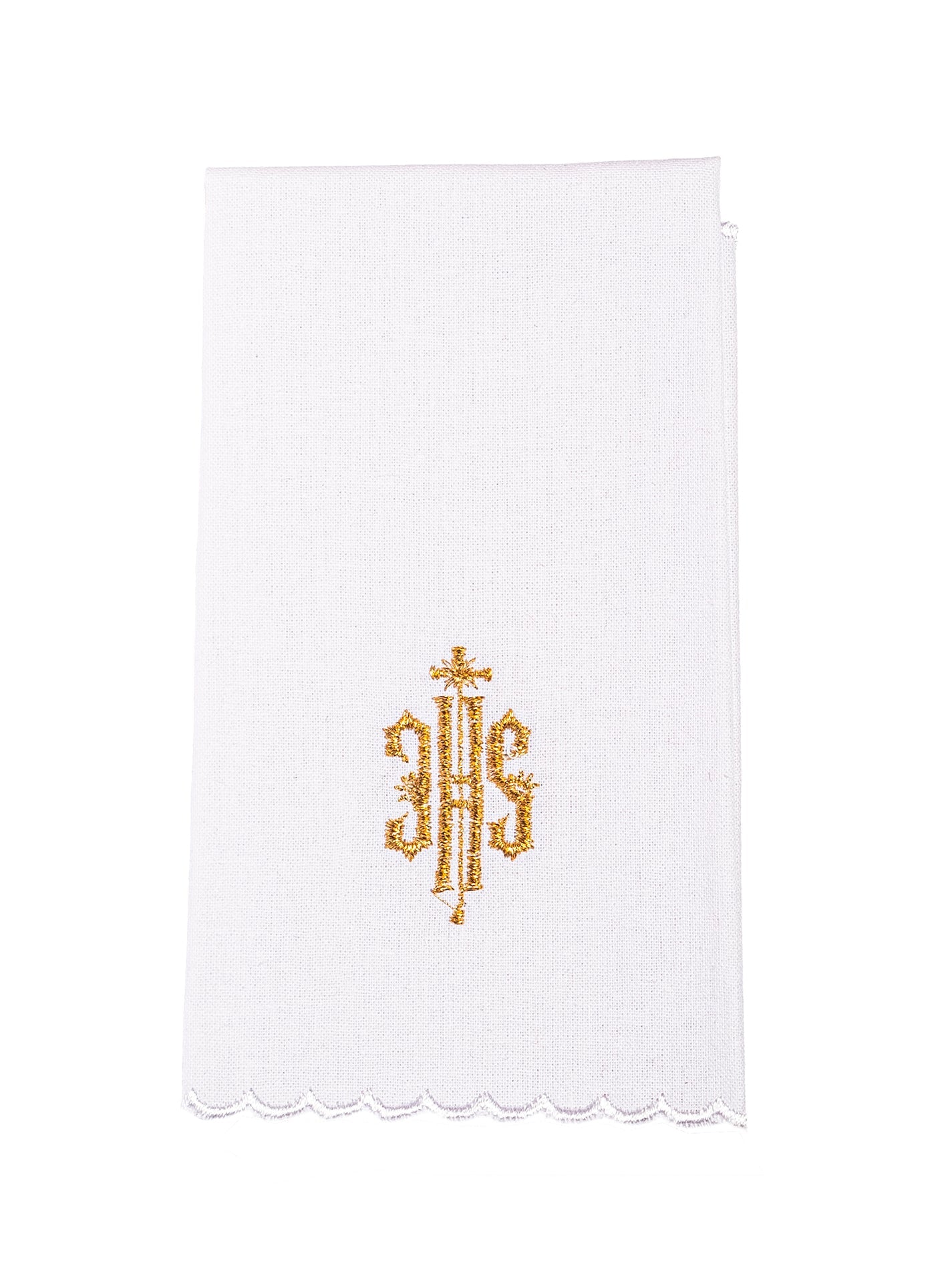 Chalice Linens with Golden Trim and IHS Embroidery - HAFTINAUSA.COM