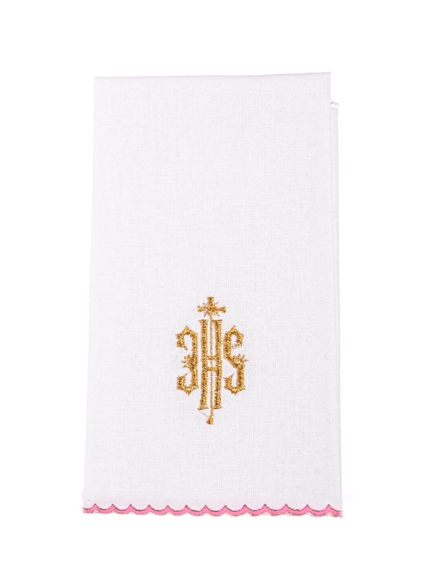 Chalice Linens Embroidered Pink IHS - HAFTINAUSA.COM