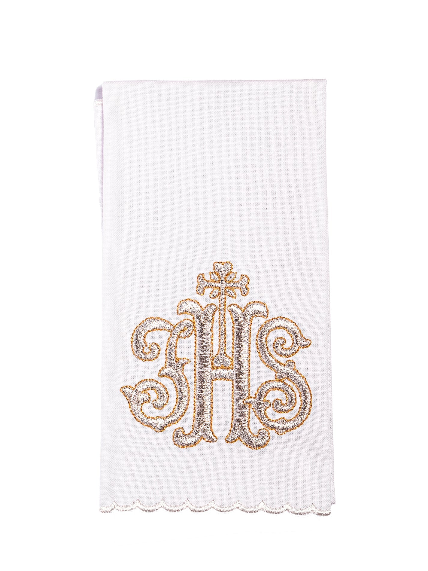 Cotton chalice linen set in ecru with gold JHS - HAFTINAUSA.COM