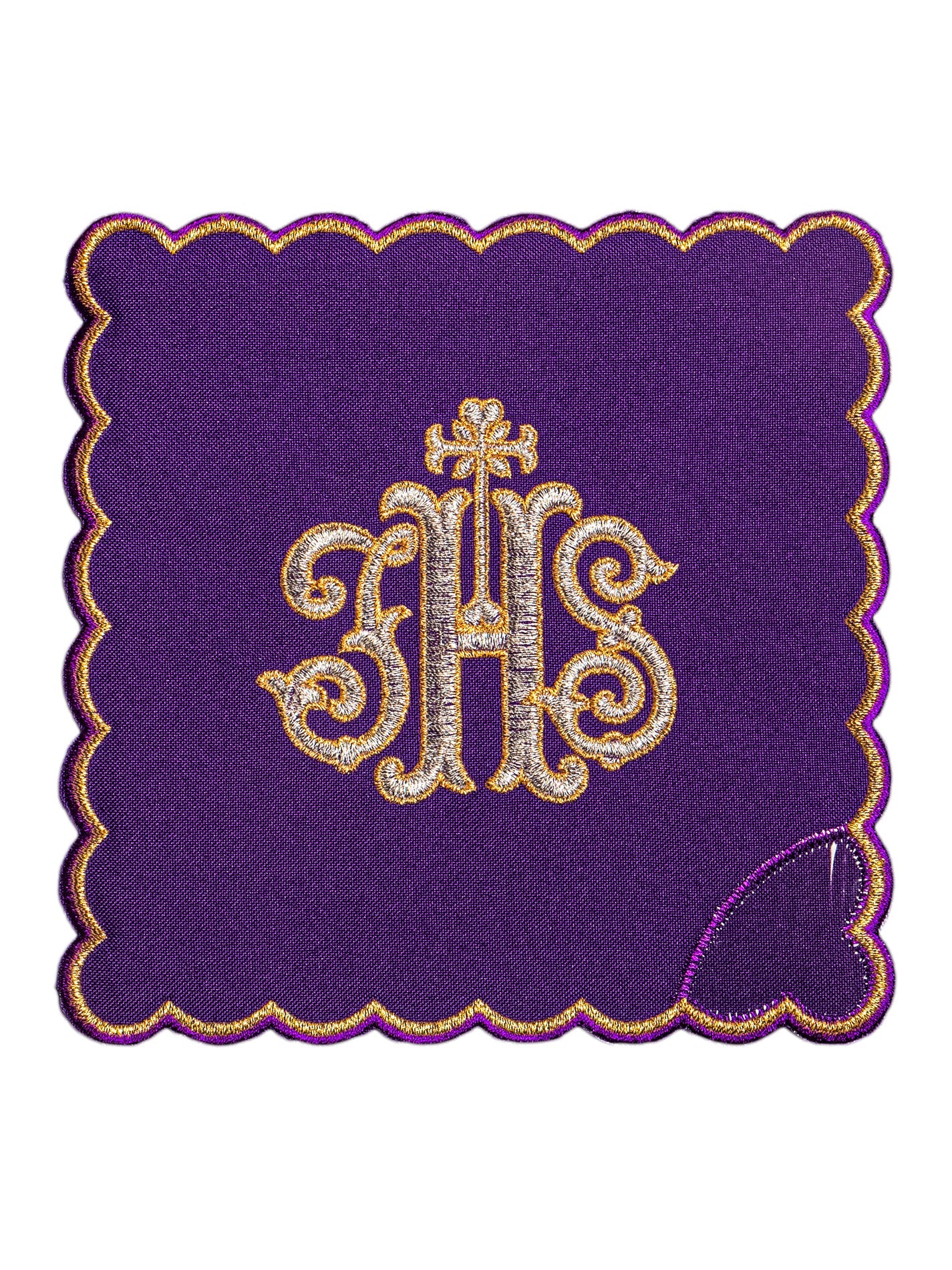 Chalice Linens set in Purple with IHS - HAFTINAUSA.COM