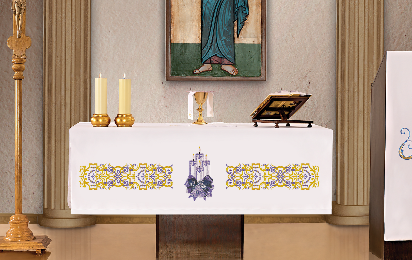 Altar tablecloth with Advent front embroidery KOH/42